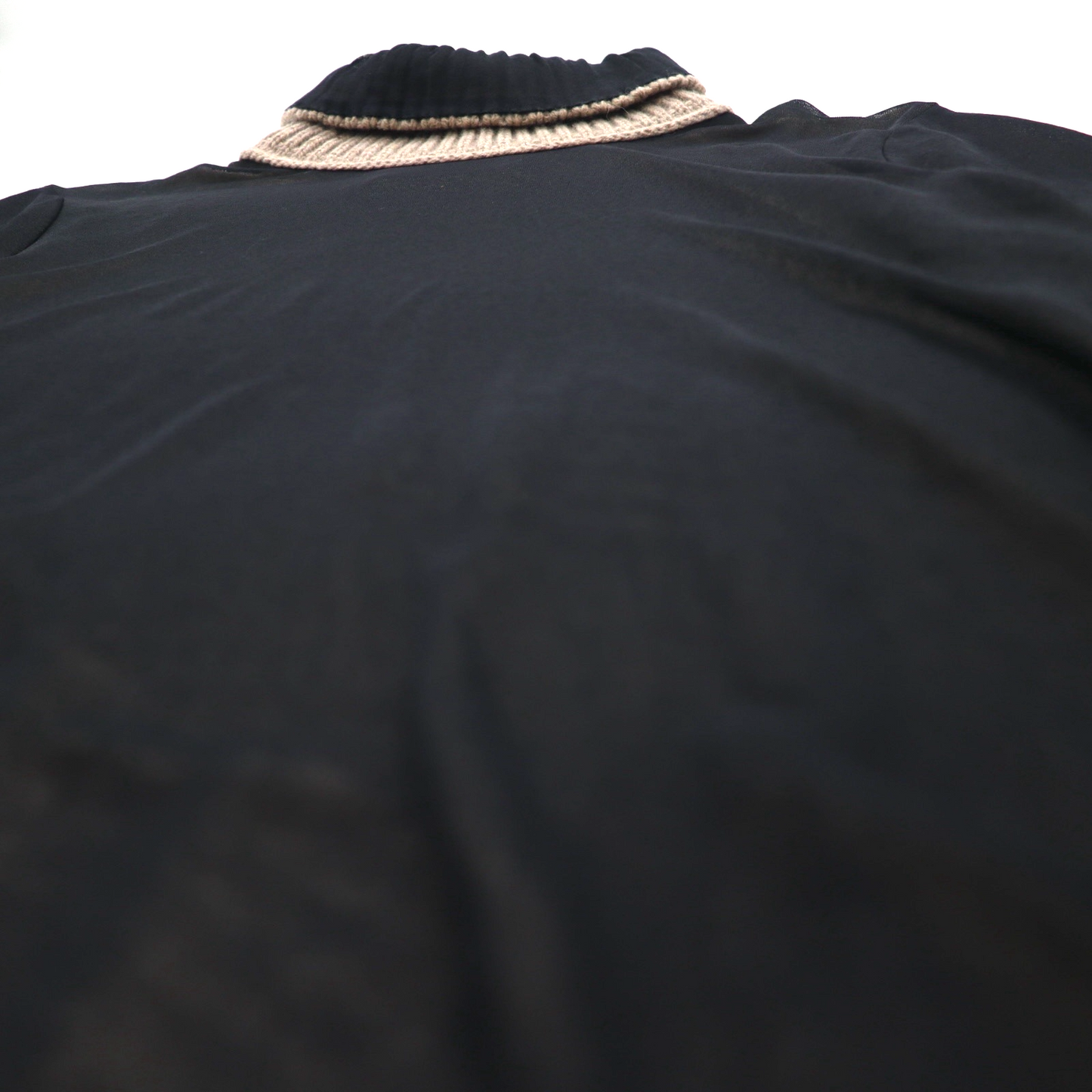 Maison Martin Margiela タートルネック シースルートップ セカンドスキン M ブラック レーヨン カシミヤ混 S51GC0286 593-2011 イタリア製