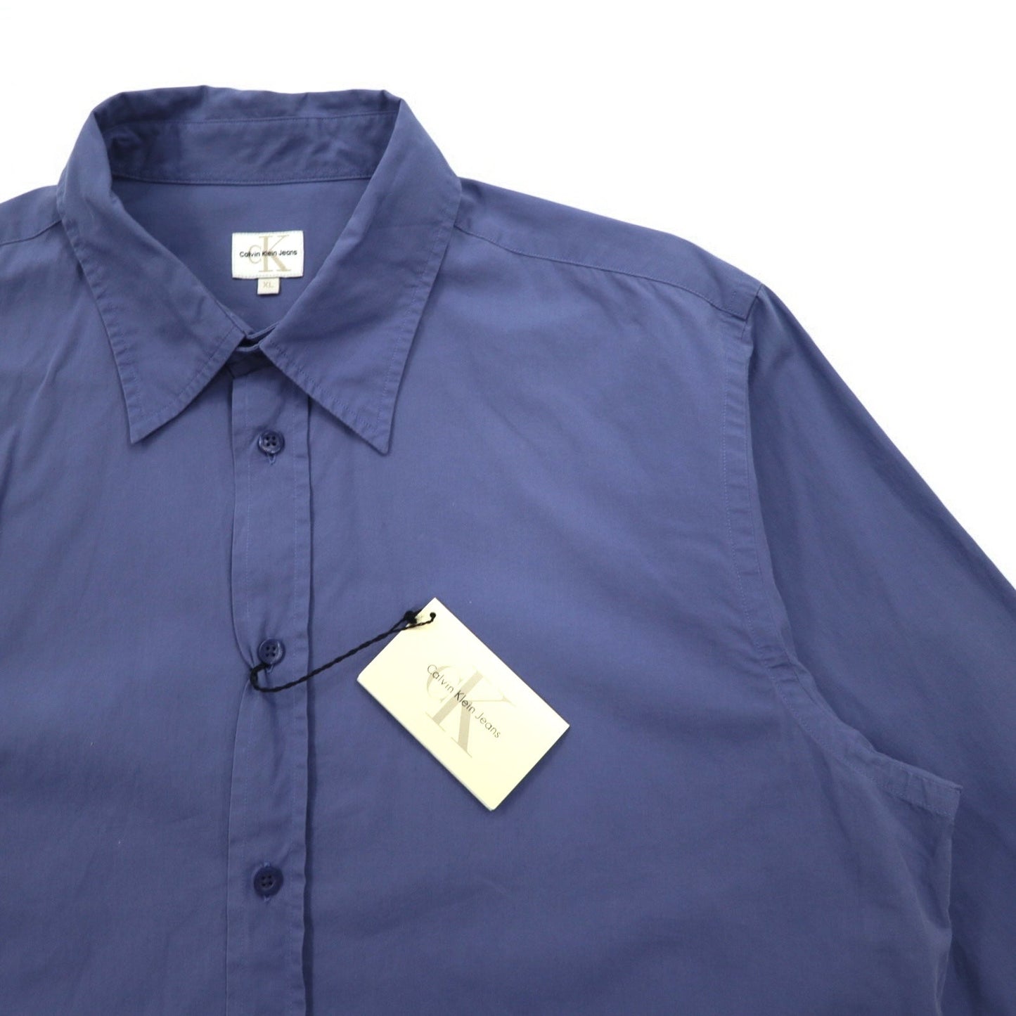 CK Calvin Klein 90年代 ドレスシャツ XL ブルー コットン 未使用品