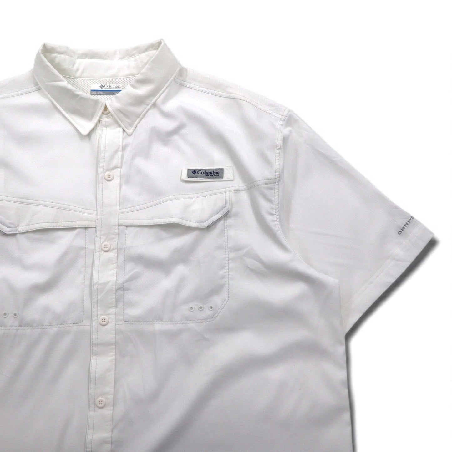 Columbia PFG オムニシェード OMMI-SHADE フィッシングシャツ XL ホワイト ポリエステル FM7024