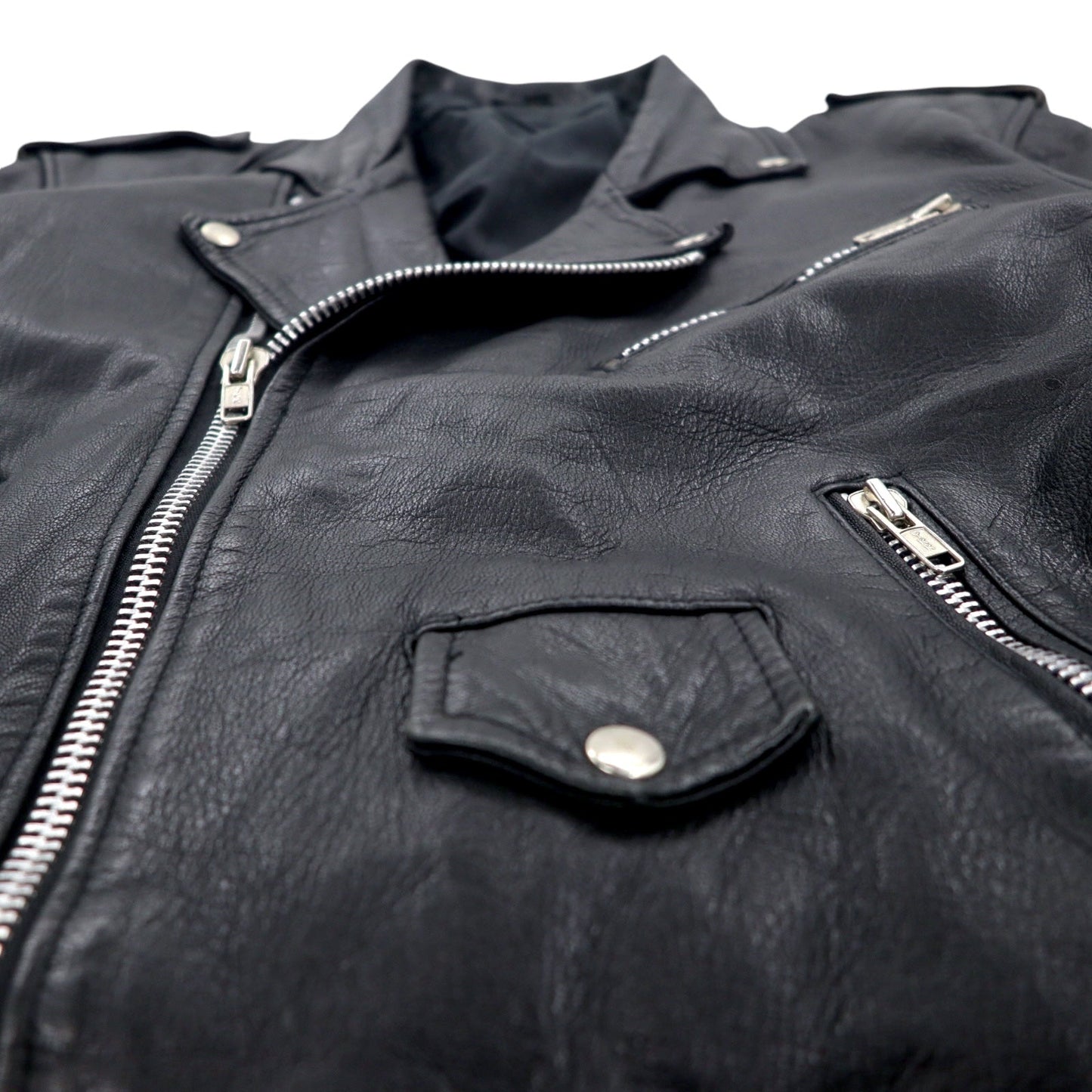 Vintage Double Riders Leather Jacket ダブル ライダース レザージャケット パキジャン L ブラック パキスタン製