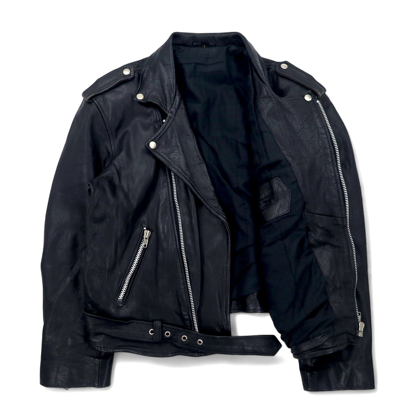 Vintage Double Riders Leather Jacket ダブル ライダース レザージャケット パキジャン L ブラック パキスタン製