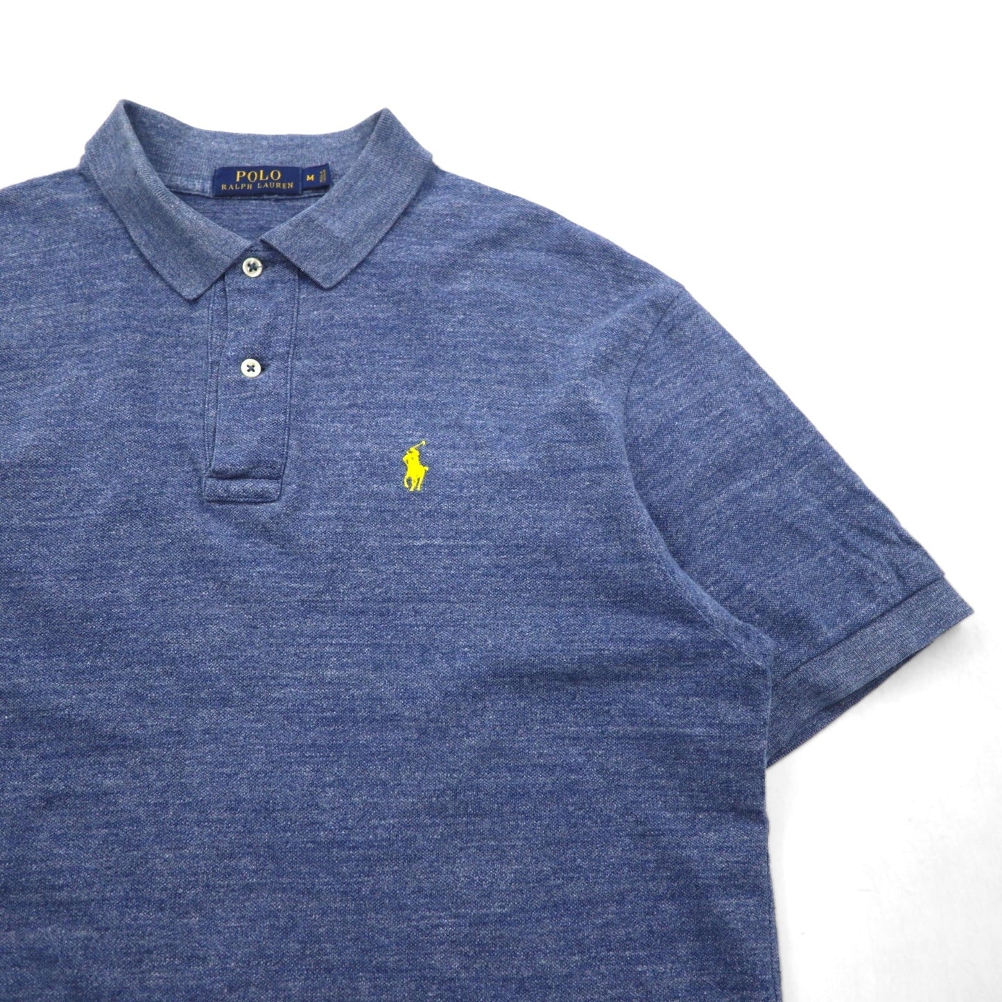 POLO RALPH LAUREN ポロシャツ M ネイビー コットン 鹿の子 スモールポニー刺繍