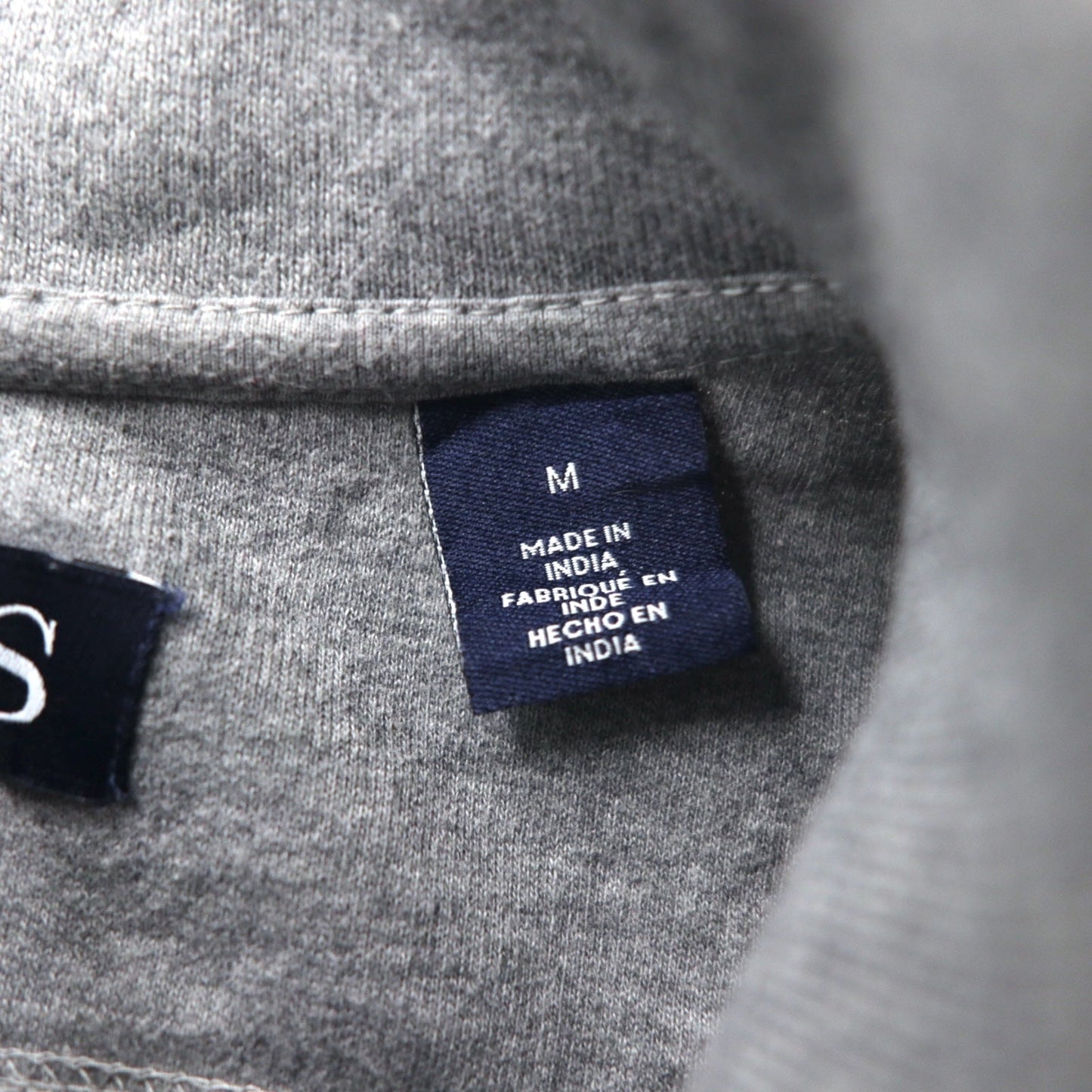 CHAPS ハーフボタン スウェット M グレー コットン サイドポケット