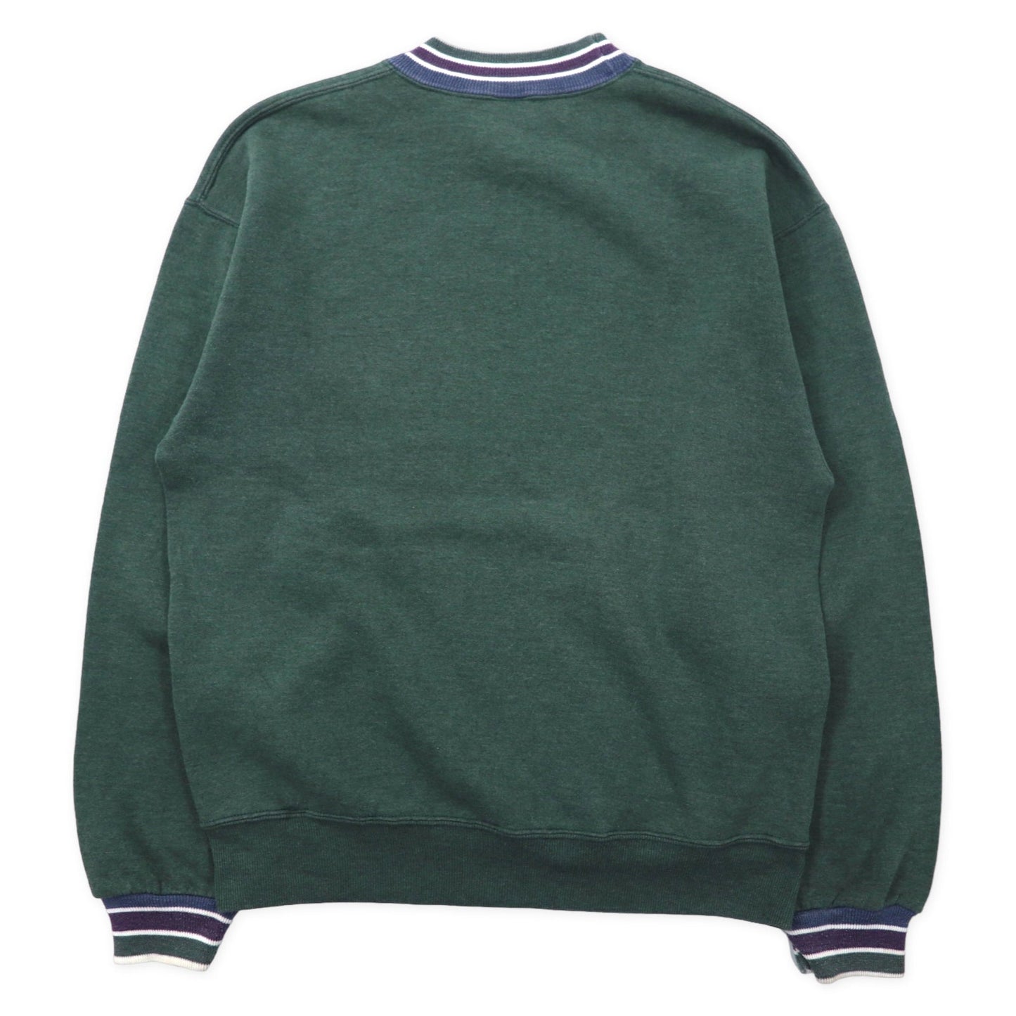 JERZEES USA製 90年代 SUPER SWEATS リブラインスウェット M グリーン コットン GATLINBURG