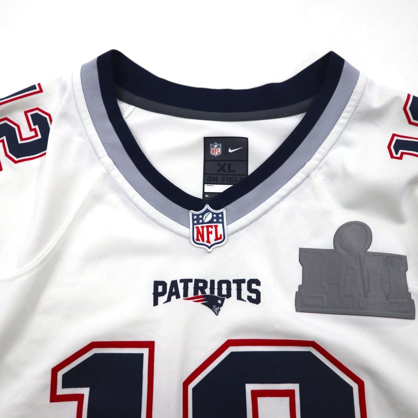 NIKE ゲームシャツ XL ホワイト ポリエステル NFL PATRIOTS ナンバリング