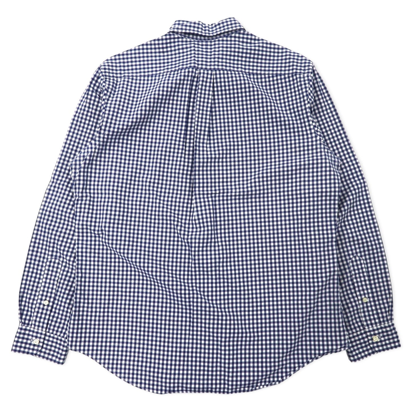 RALPH LAUREN ギンガムチェック ボタンダウンシャツ L ブルー コットン スモールポニー刺繍