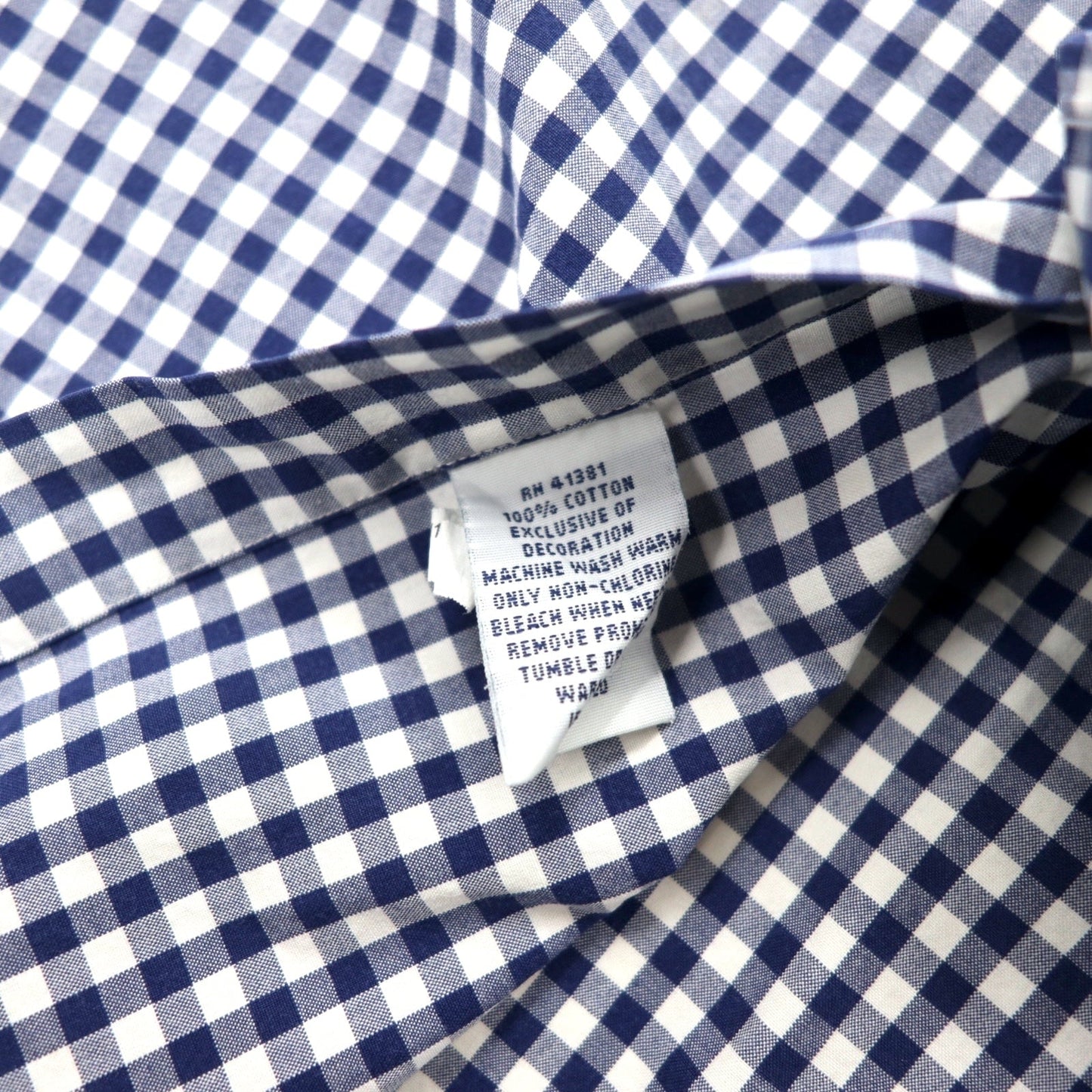 RALPH LAUREN ギンガムチェック ボタンダウンシャツ L ブルー コットン スモールポニー刺繍