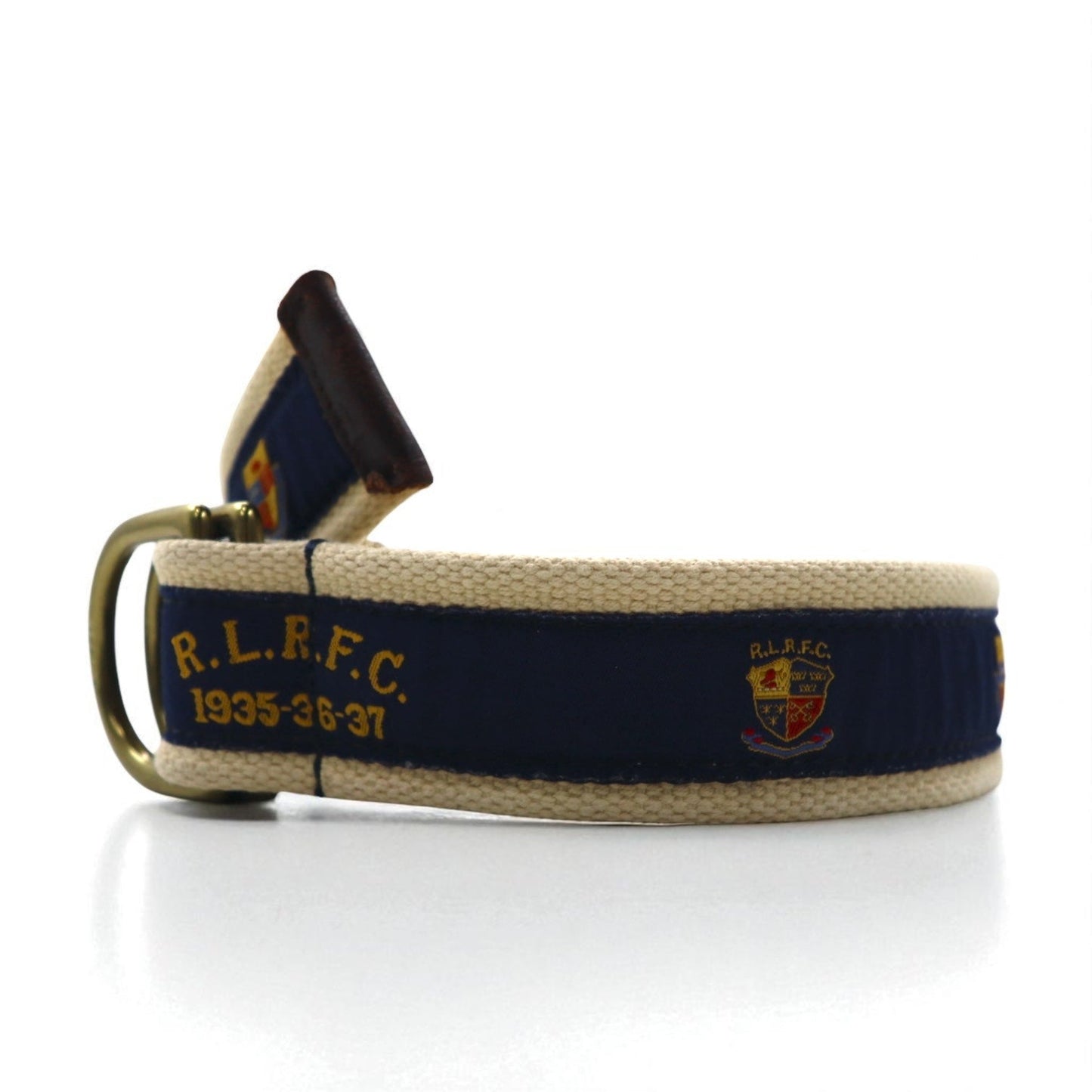 RUGBY RALPH LAUREN リングベルト ネイビー ベージュ ナイロン キャンバス R.L.R.F.C