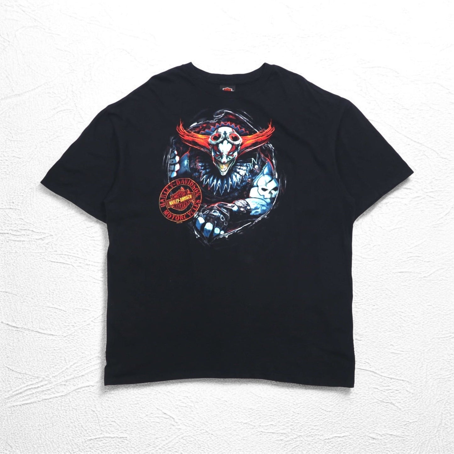 HARLEY DAVIDSON 両面プリント Tシャツ 2XL ブラック コットン スカル ピエロ BALTIMORE ビッグサイズ