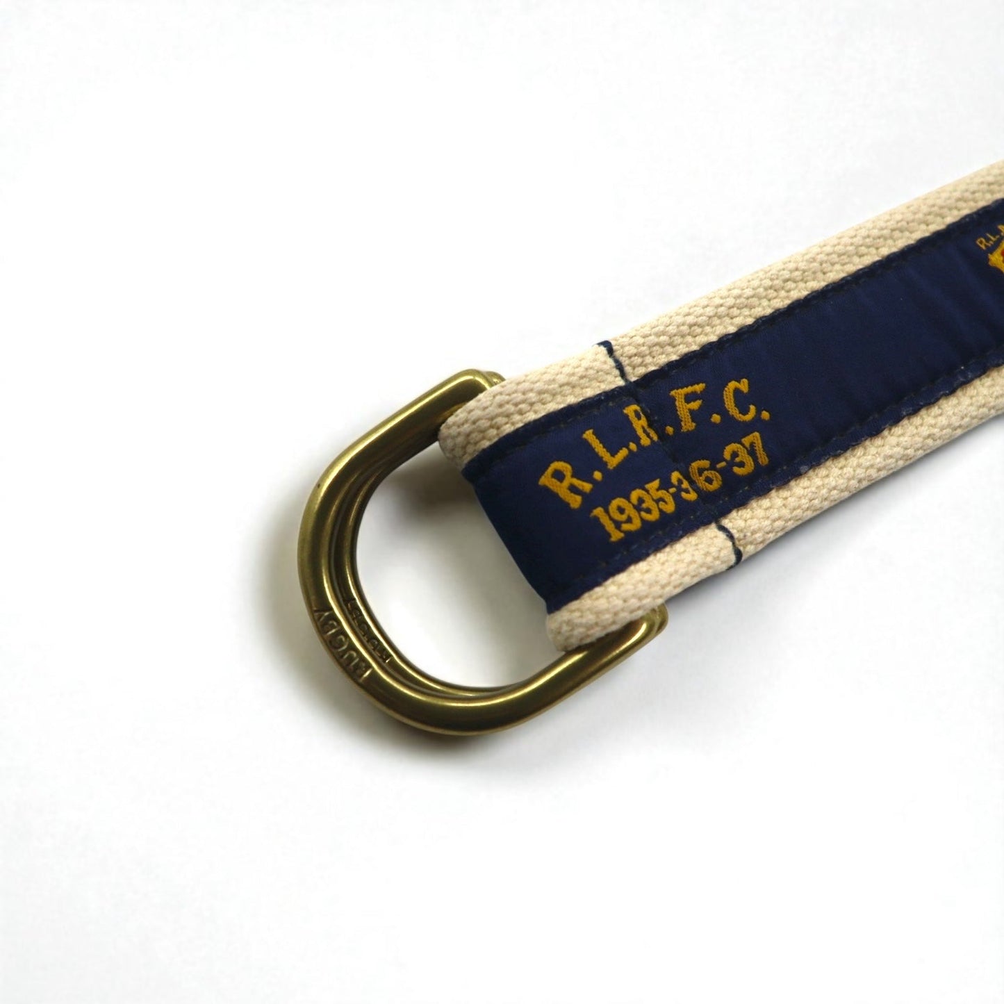 RUGBY RALPH LAUREN リングベルト ネイビー ベージュ ナイロン キャンバス R.L.R.F.C