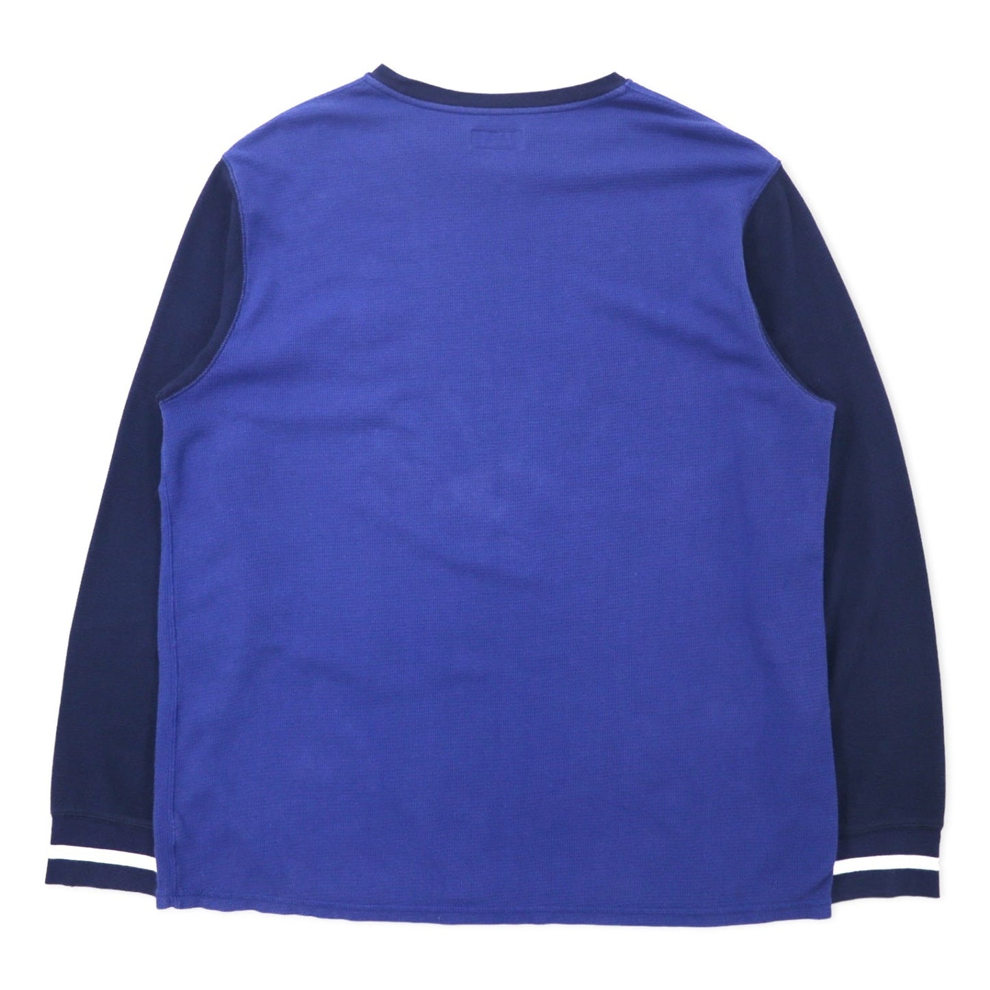 POLO RALPH LAUREN サーマル ロングスリーブ Tシャツ ロンT 2XL ブルー コットン エンブレムロゴ刺繍