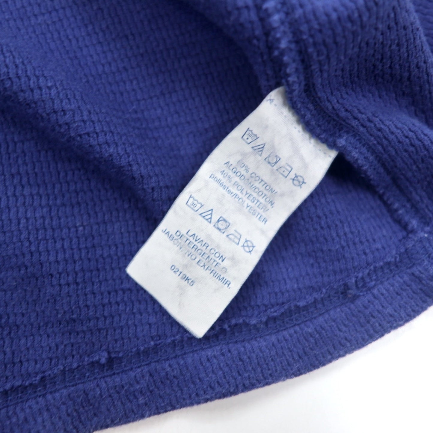 POLO RALPH LAUREN サーマル ロングスリーブ Tシャツ ロンT 2XL ブルー コットン エンブレムロゴ刺繍