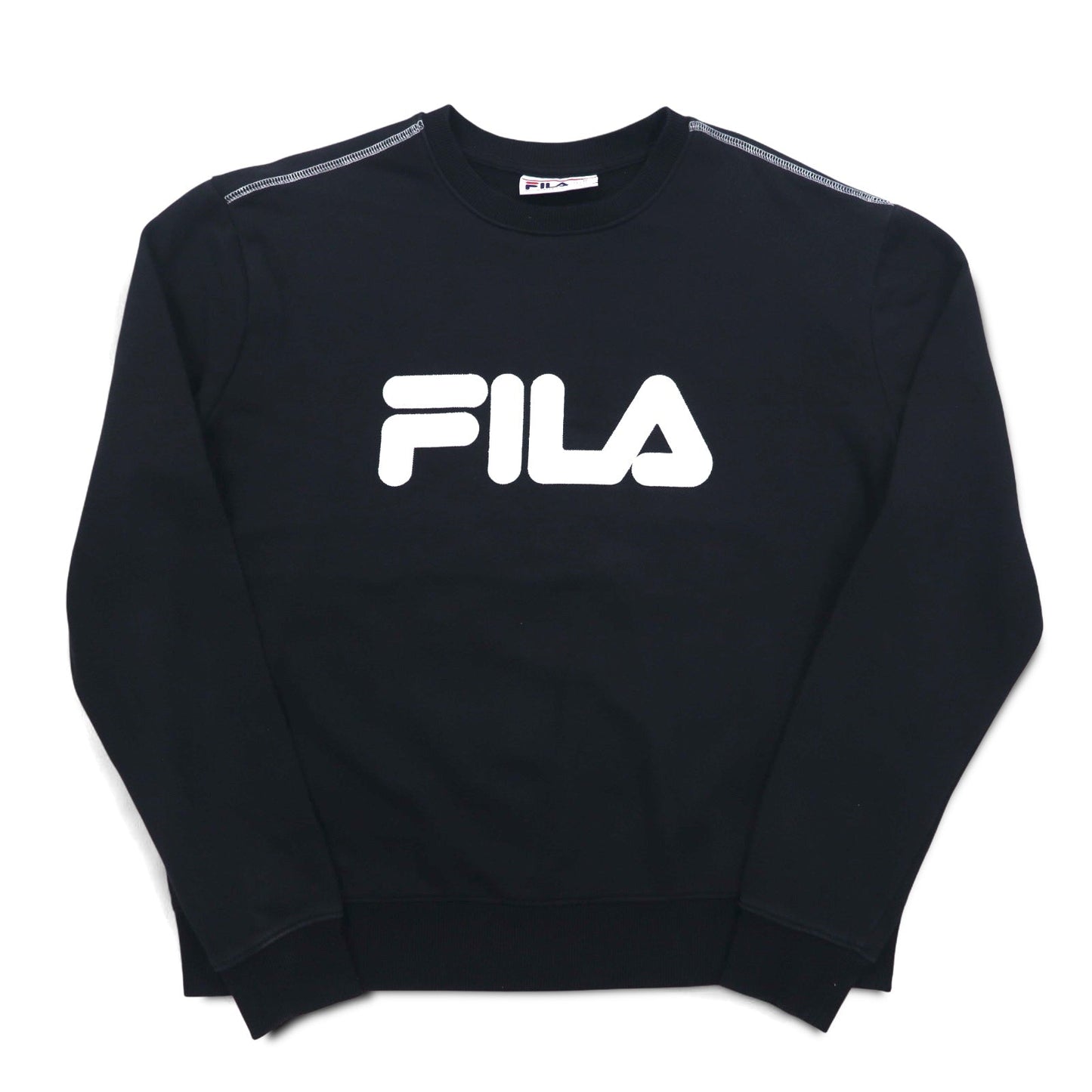 FILA クルーネック スウェット XL ブラック コットン クラシック ロゴプリント