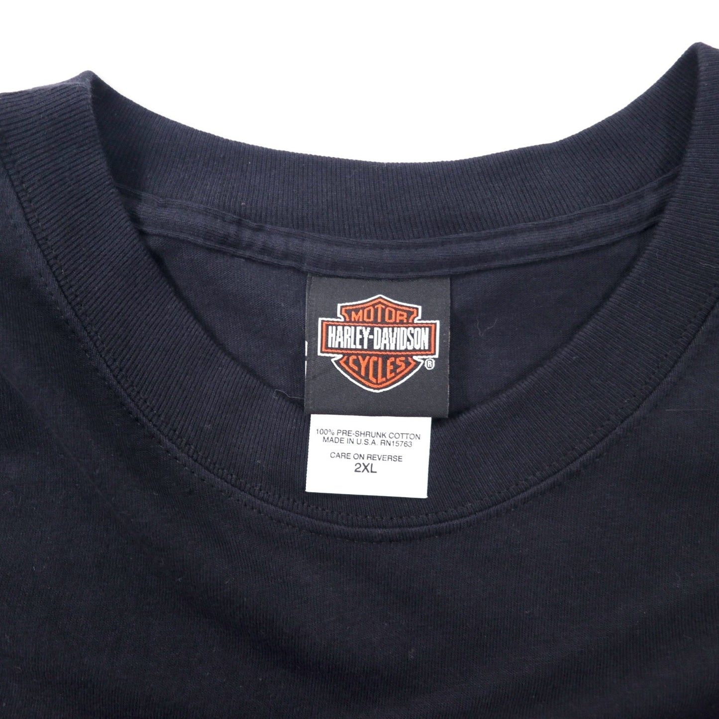 HARLEY DAVIDSON USA製 ロゴプリント Tシャツ 2XL ブラック コットン Arkansas 両面プリント Hanes BEEFY-T ビッグサイズ