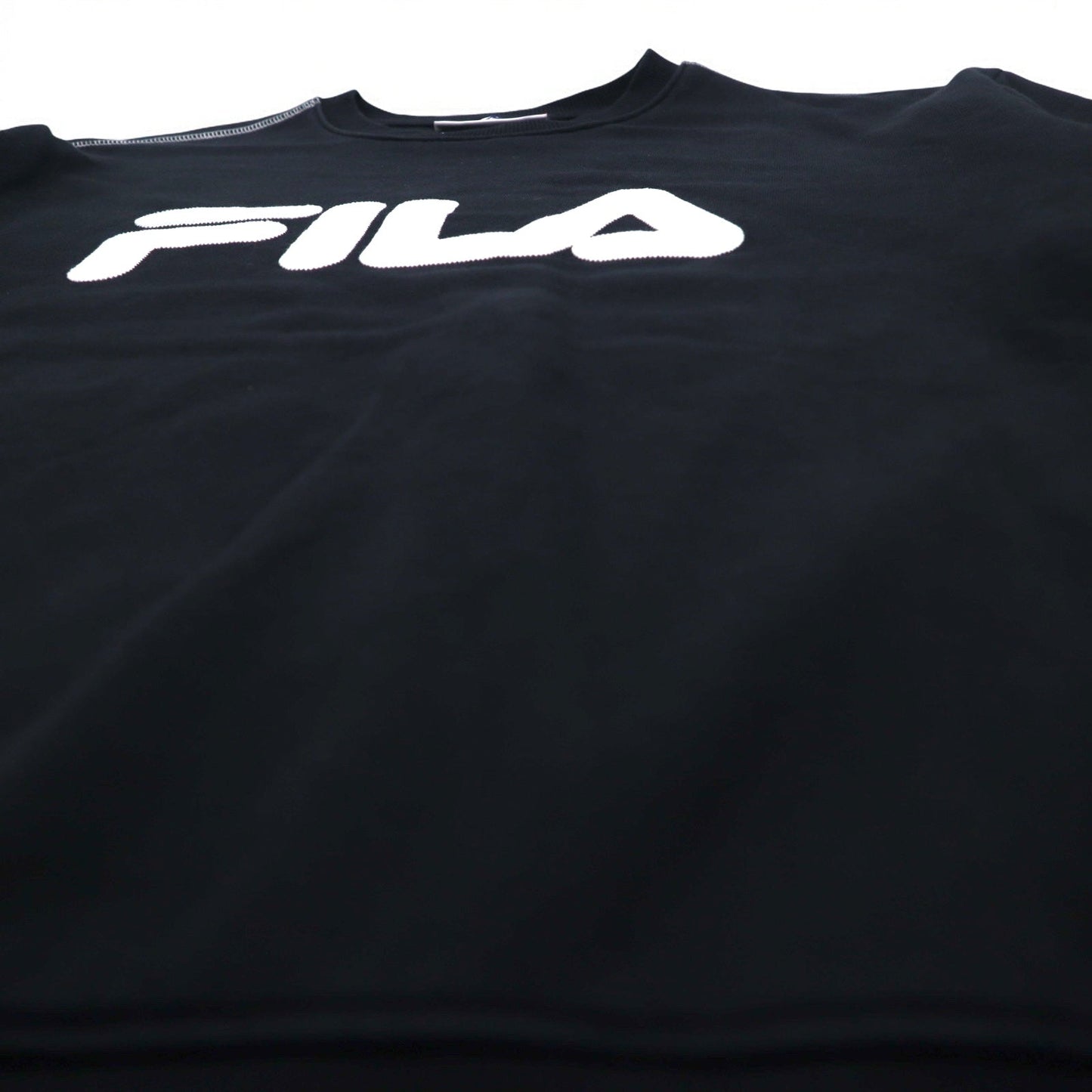 FILA クルーネック スウェット XL ブラック コットン クラシック ロゴプリント