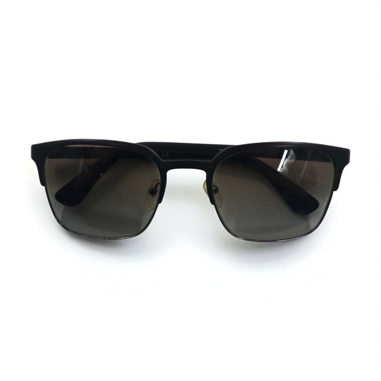 PRADA ウェリントン ハーフリム サングラス ブラック ガンメタル SPR61S 55◻︎21 イタリア製