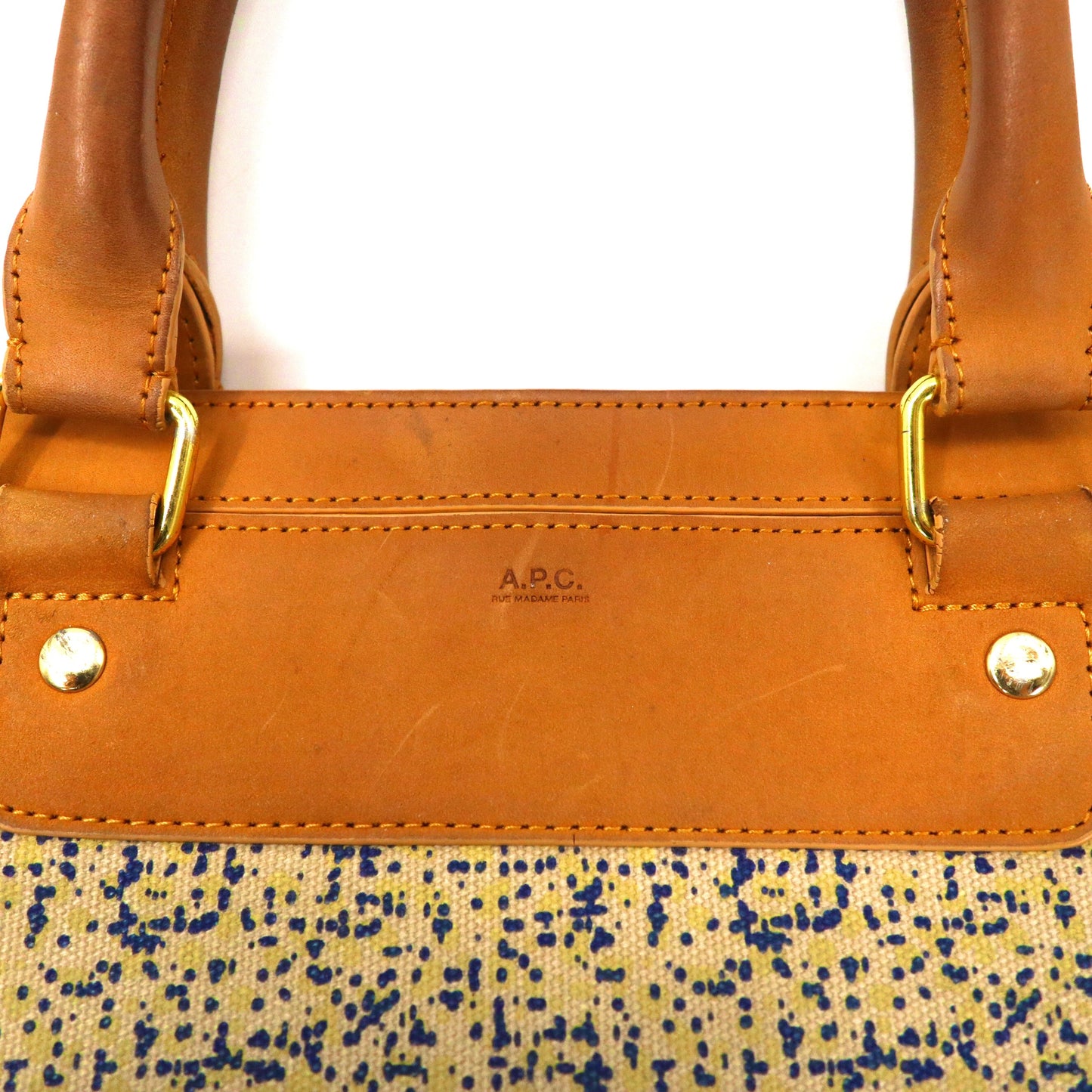 A.P.C. トートバッグ ベージュ レザー キャンバス