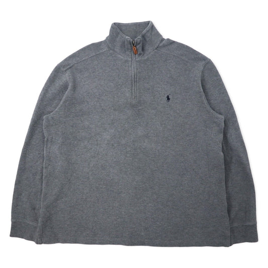 Polo by Ralph Lauren ハーフジップ スウェット L グレー コットン スモールポニー刺繍