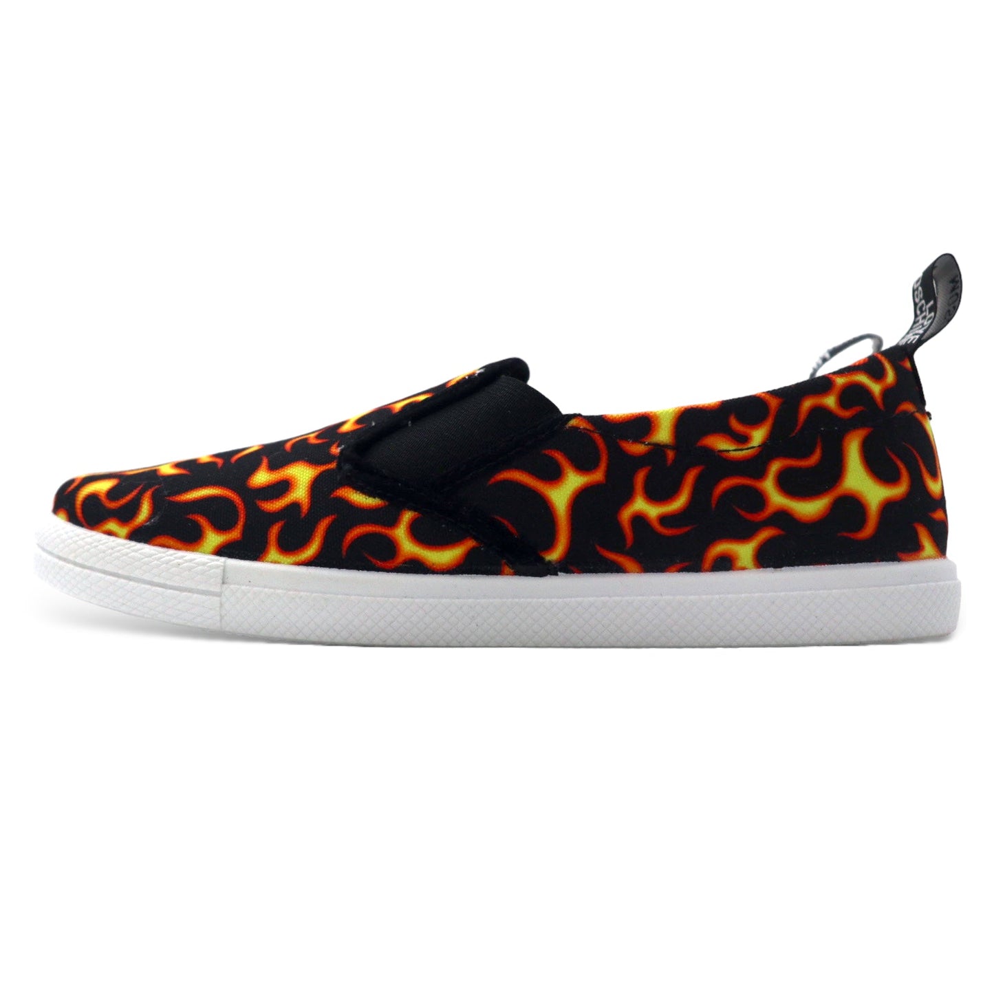 LOVE MOSCHINO イタリア製 ファイヤーパターン スリッポン スニーカー 23.5cm ブラック キャンバス 未使用品