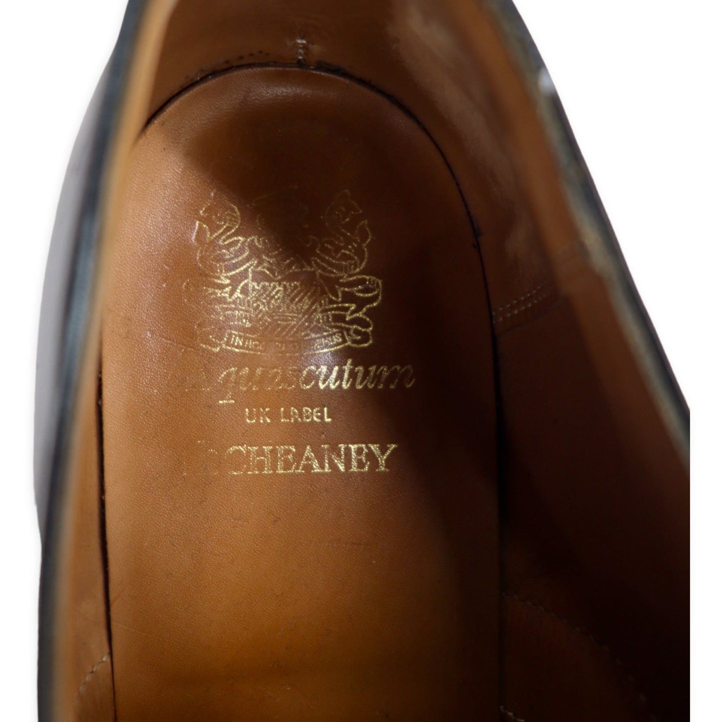 CHEANEY イングランド製 Aquascutum別注 ストレートチップ ドレスシューズ 25.5cm ブラック レザー セミブローグ 10298
