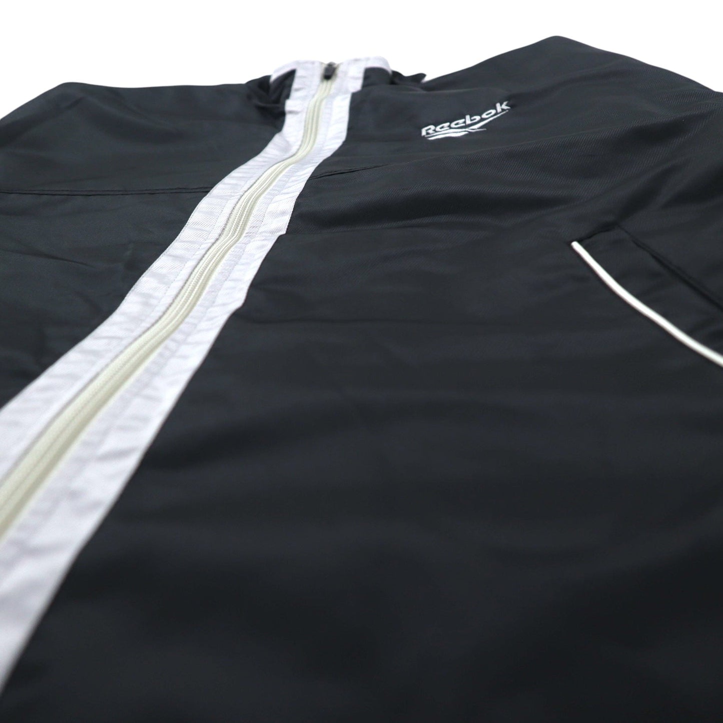Reebok 90年代 ナイロンジャケット トラックジャケット ジャージ L ブラック グレー ロゴ刺繍