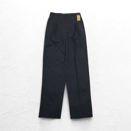 COMME des GARCONS 80年代 タック スラックスパンツ L グレー ストライプ HP-1103L 日本製 未使用品