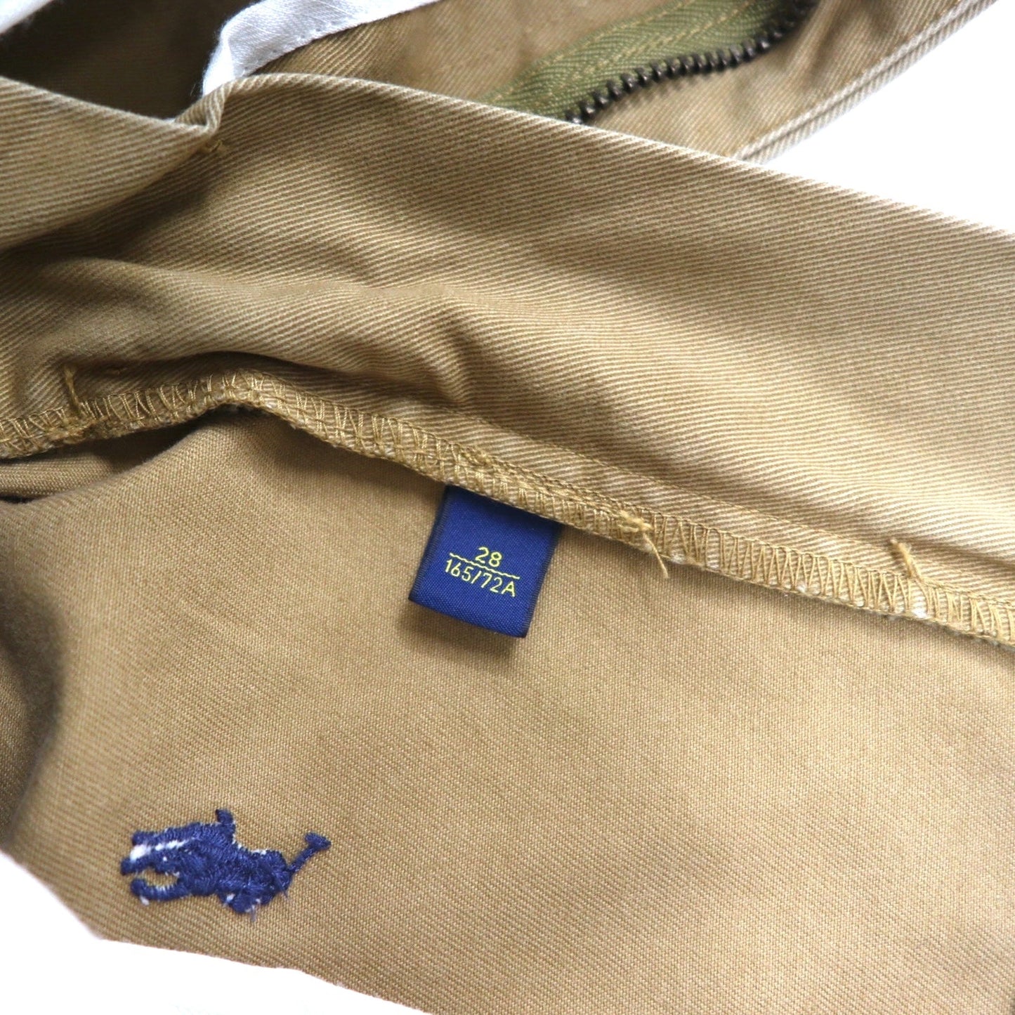 POLO RALPH LAUREN オールオーバーポニー刺繍 ショート チノパンツ S ベージュ コットン