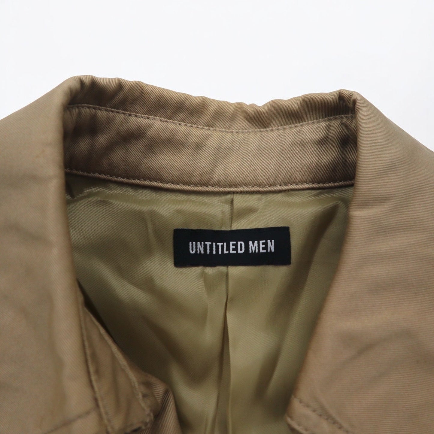 UNTITLED MEN ダブルブレスト トレンチコート L ベージュ コットン ウエストベルト付き
