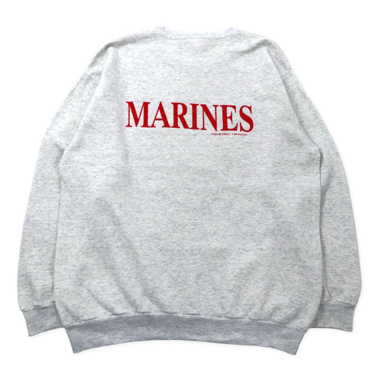USA製 Lee 90年代 US MARINE CORPS プリントスウェット XL グレー コットン ミリタリー アメリカ海兵隊