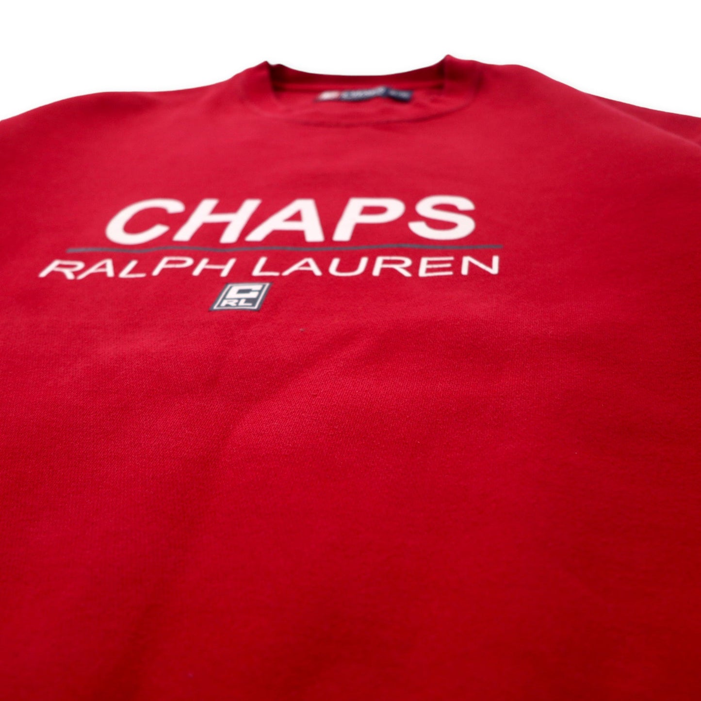 CHAPS RALPH LAUREN 90年代 ロゴプリント スウェット XL レッド コットン 裏起毛 ビッグサイズ