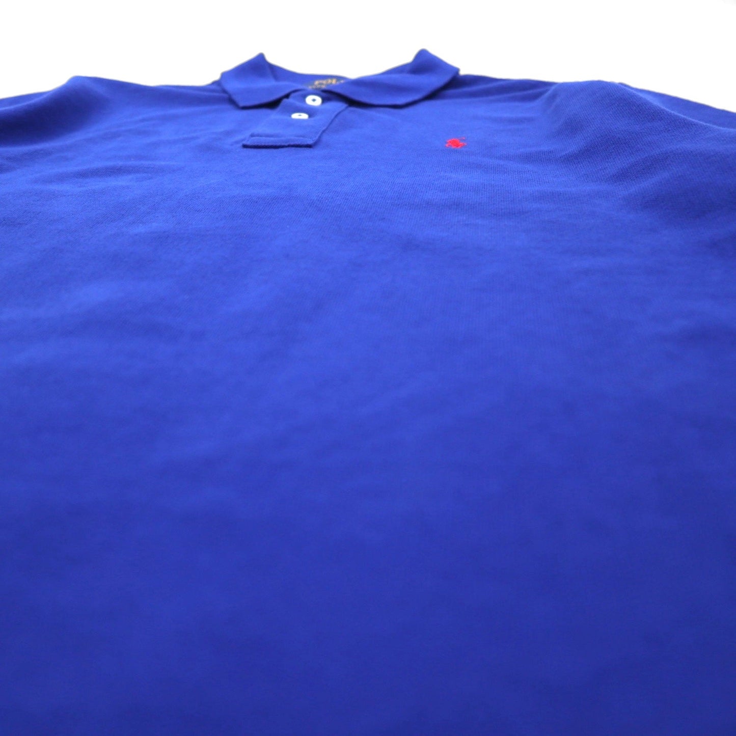 POLO RALPH LAUREN クラシックフィット ポロシャツ M ブルー コットン 鹿の子 スモールポニー刺繍