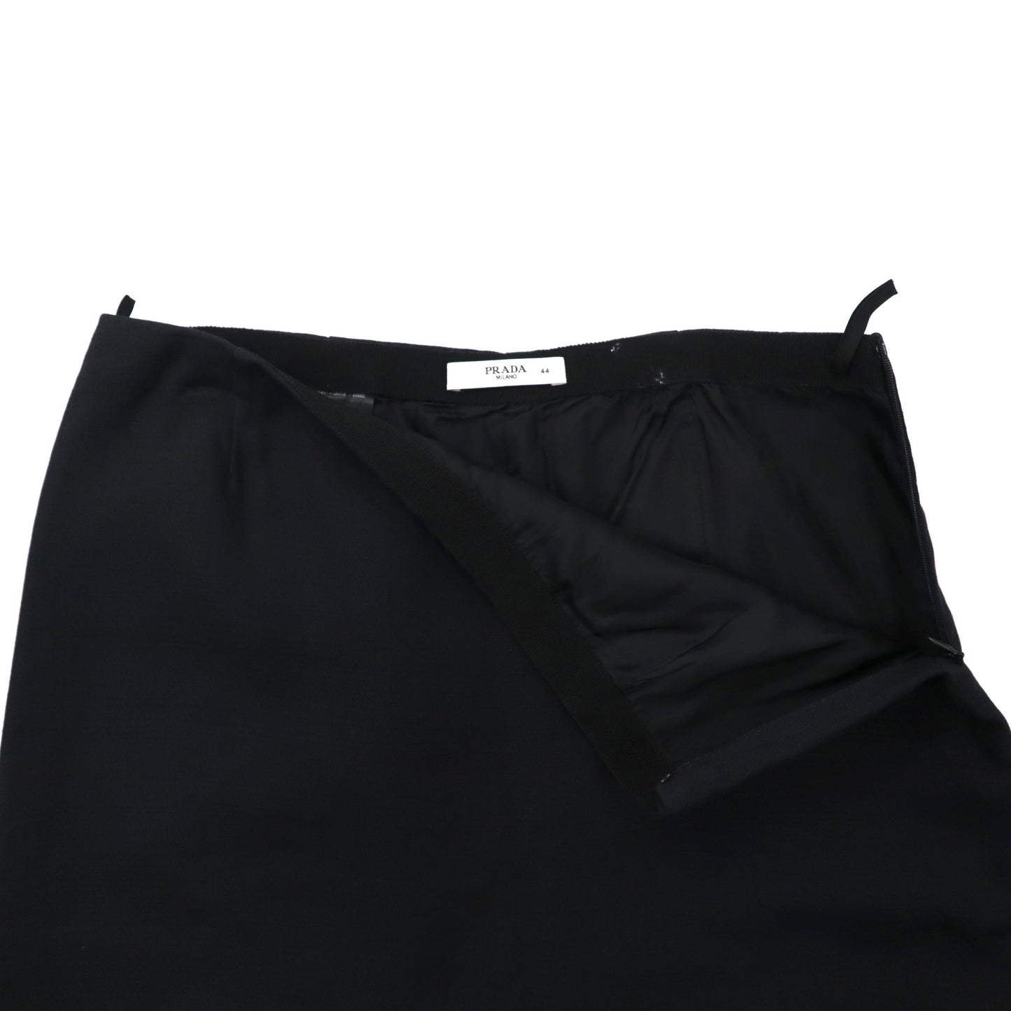 PRADA タイトスカート 44 ブラック スリット レーヨン P1809U 1CRO ルーマニア製