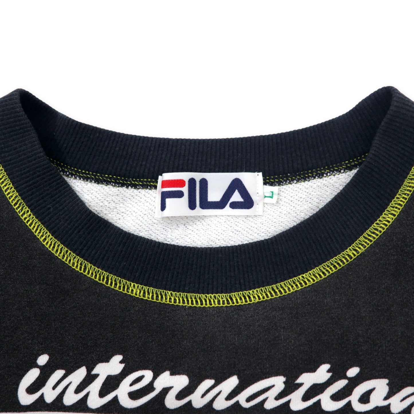 FILA 90年代 オーバーサイズ スウェット L ホワイト ロゴプリント 総柄 コットン ビッグサイズ