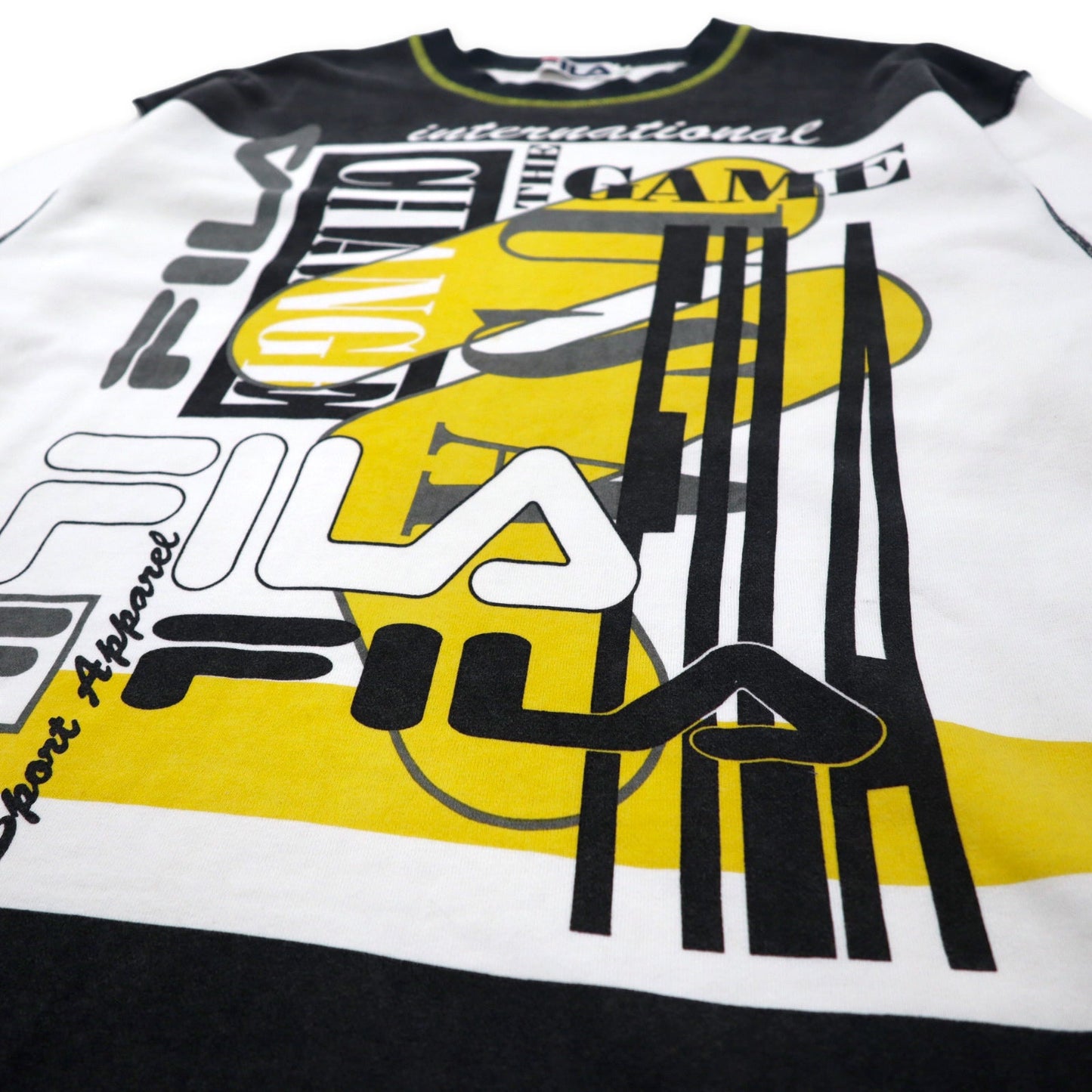 FILA 90年代 オーバーサイズ スウェット L ホワイト ロゴプリント 総柄 コットン ビッグサイズ