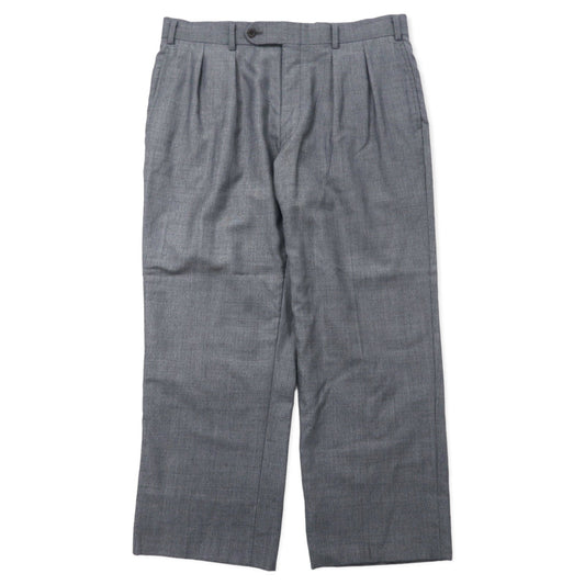 BURBERRY 2タック スラックスパンツ 91 グレー ウール シルク混 日本製