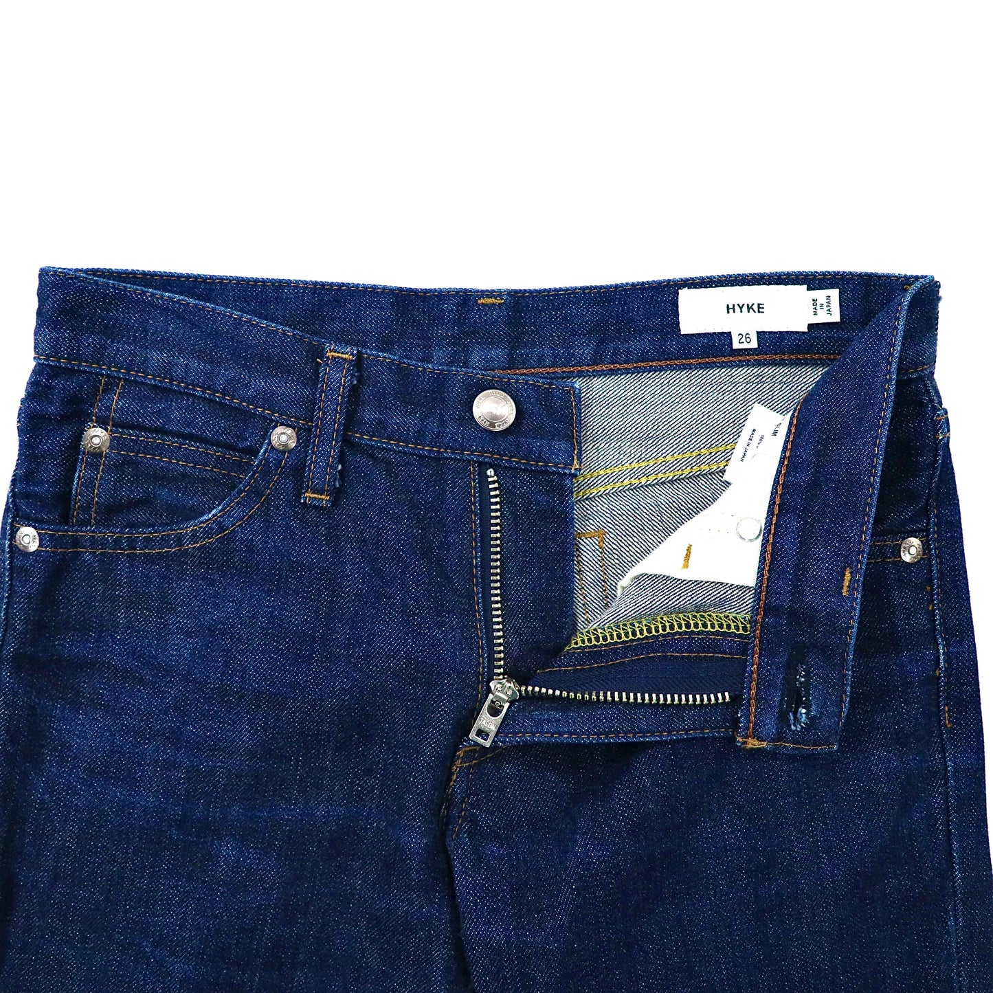 HYKE タイトスリム デニムパンツ 26 ブルー 濃紺 TIGHT SLIM 日本製