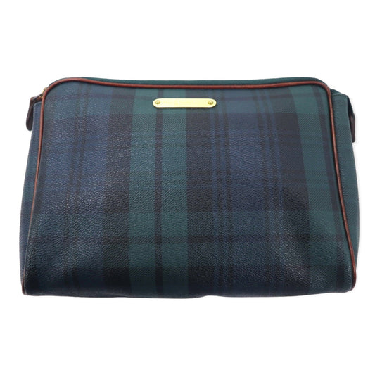 POLO RALPH LAUREN ブラックウォッチ セカンドバッグ ポーチ グリーン チェック PVC