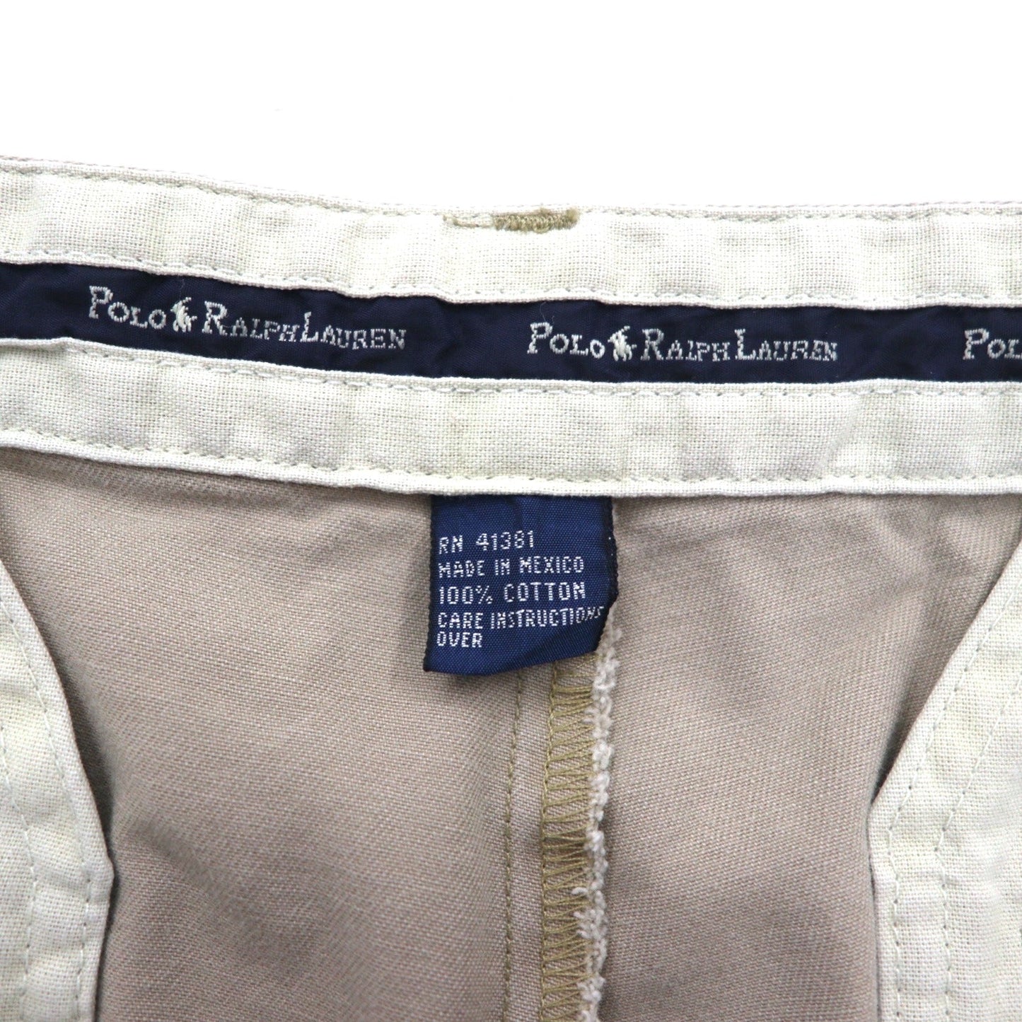 POLO RALPH LAUREN 90年代 ポロチノ 2タック ショート チノパンツ ハーフパンツ M ベージュ コットン