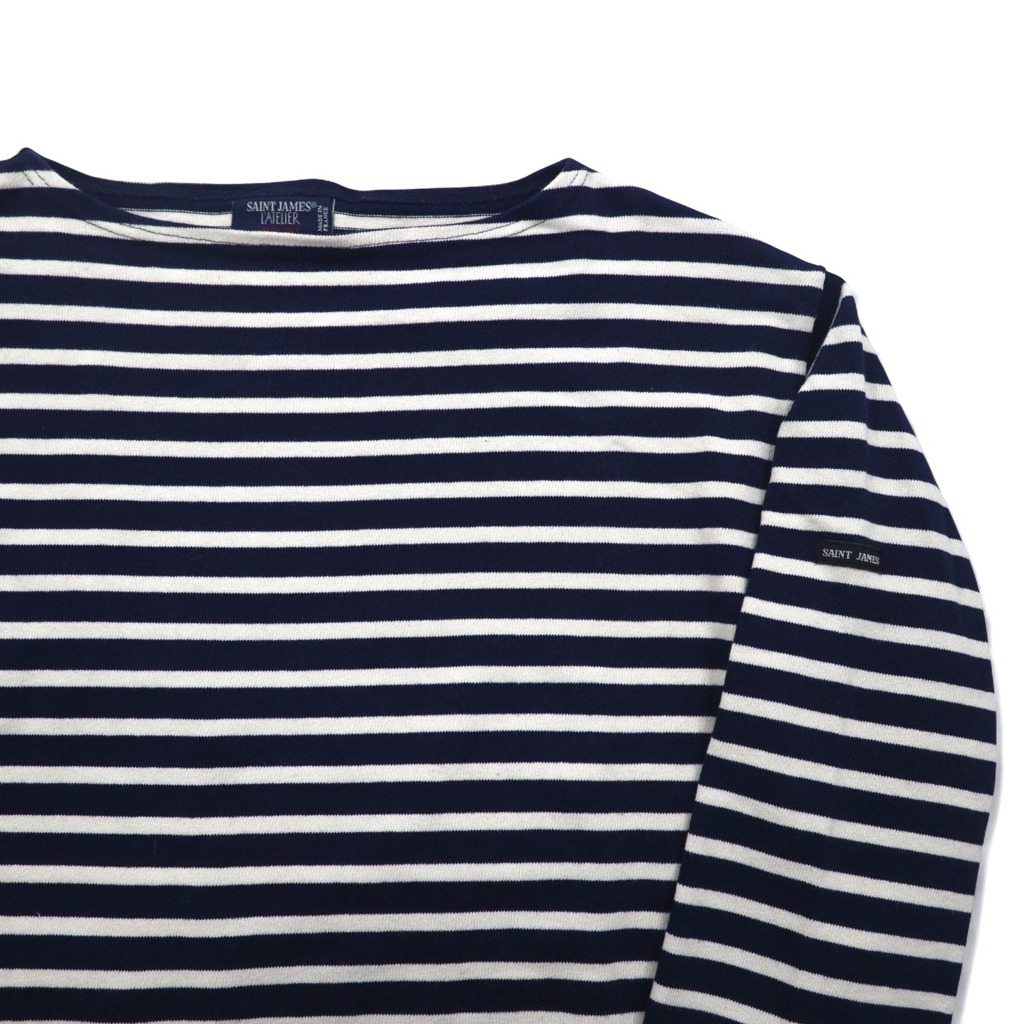 SAINT JAMES L'ATELIER フランス製 バスクシャツ ボートネック L ホワイト ネイビー ボーダー