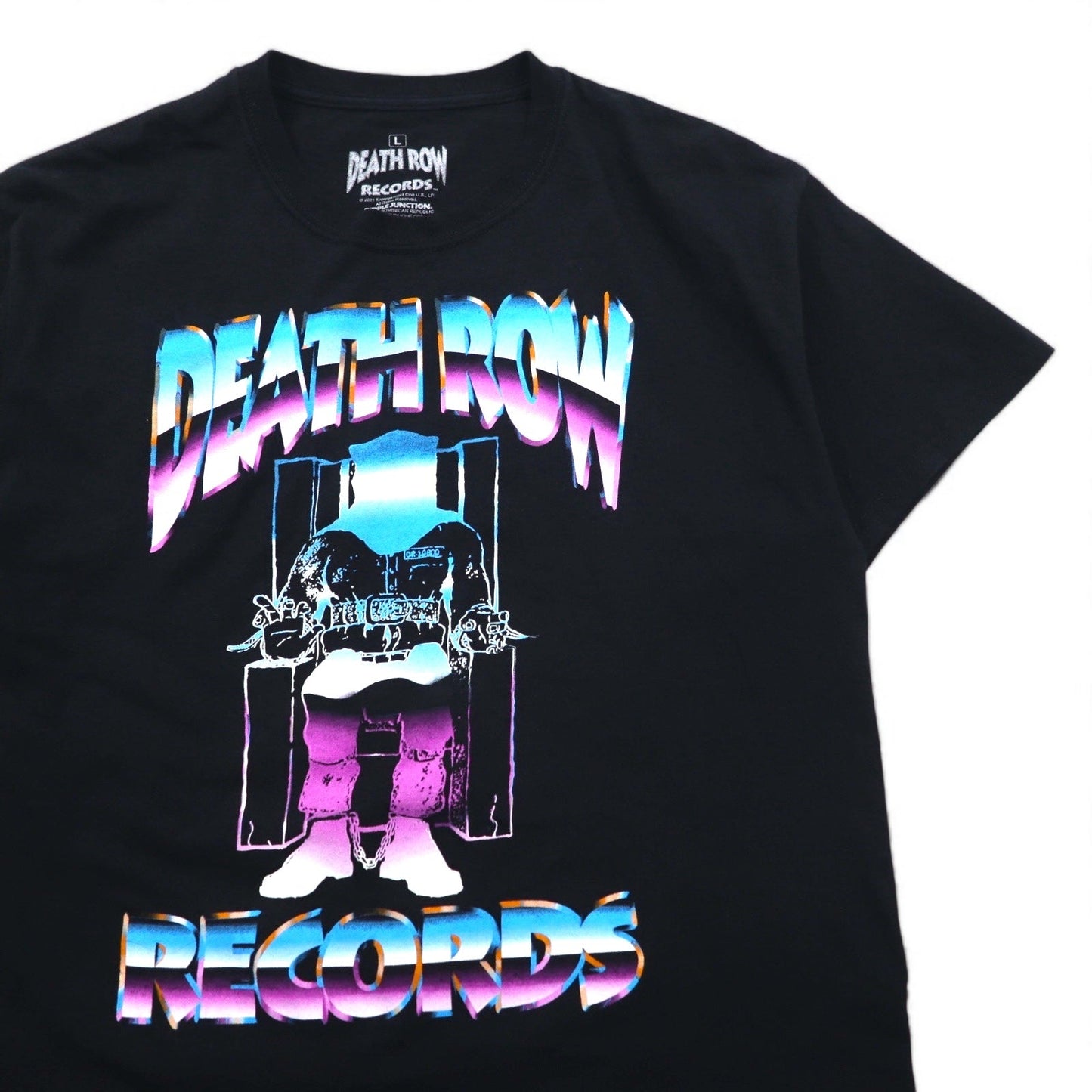 DEATH ROW RECORDS ヒップホップ レーベル Tシャツ L ブラック コットン RIPPLE JUNCTION