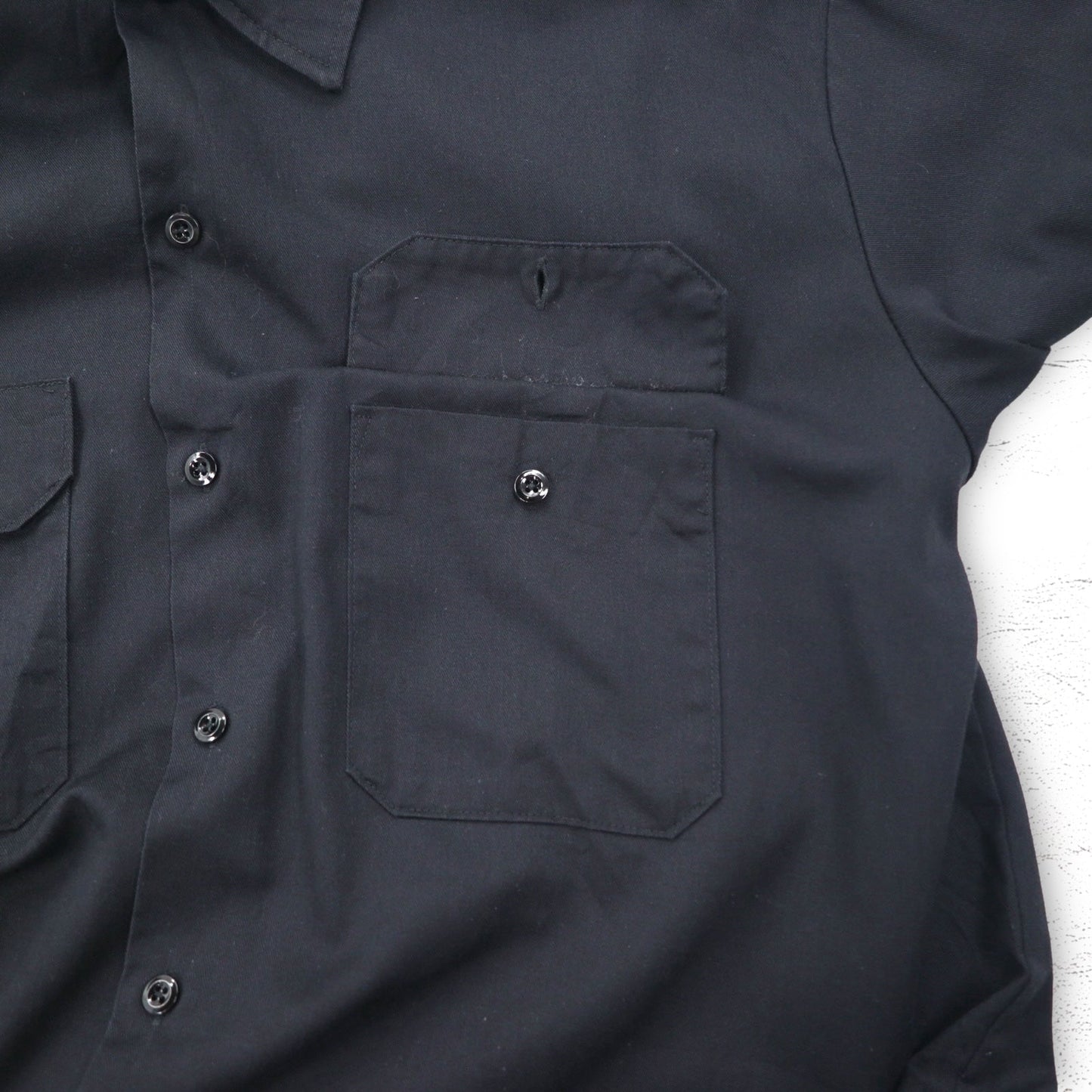 Dickies 半袖 ワークシャツ XL ブラック ポリエステル コットン 胸ポケット ビッグサイズ ホンジュラス戦