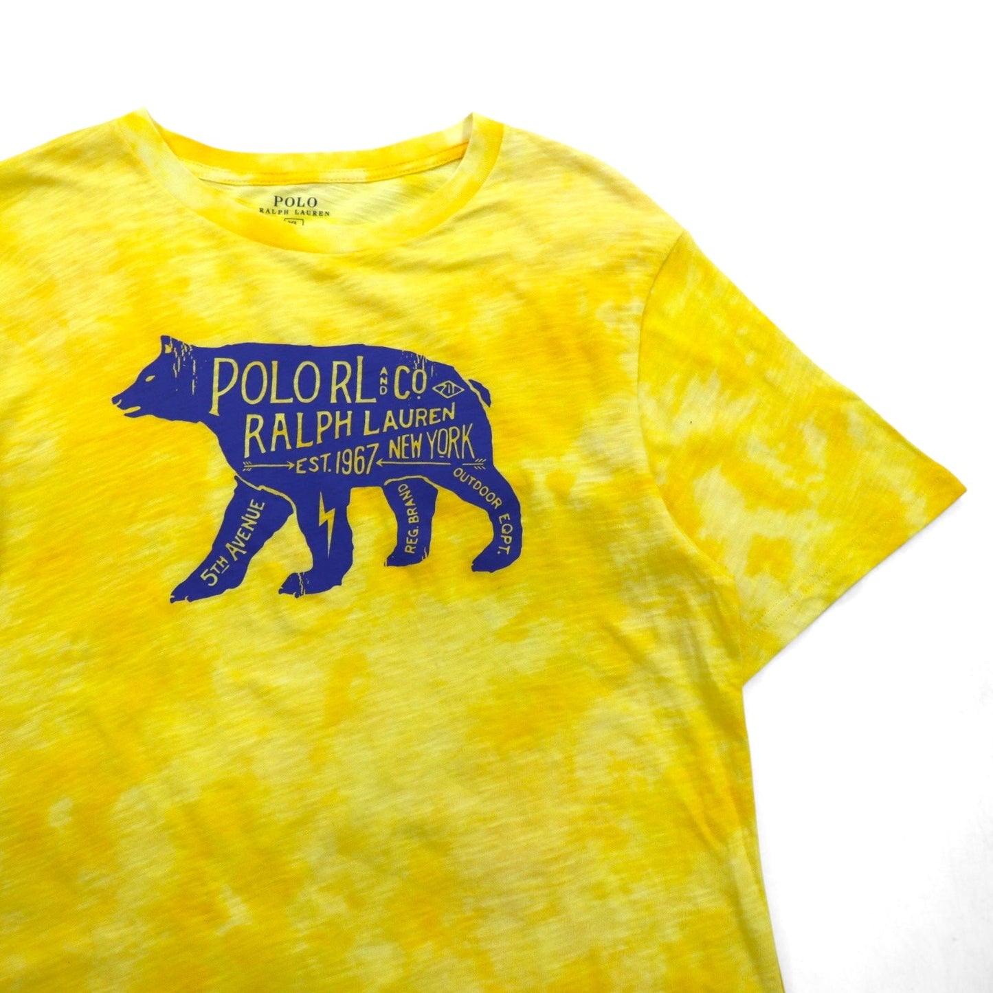 POLO RALPH LAUREN タイダイ ロゴプリントTシャツ XL イエロー コットン