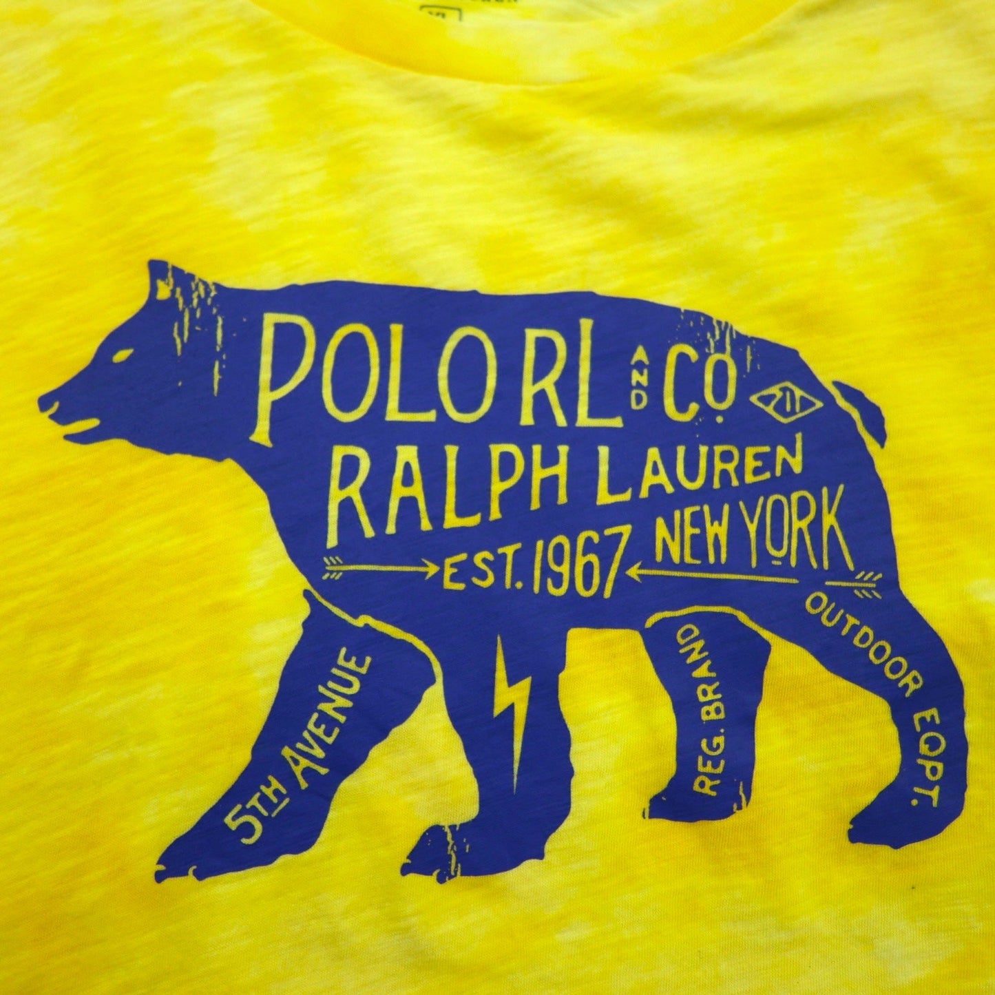 POLO RALPH LAUREN タイダイ ロゴプリントTシャツ XL イエロー コットン