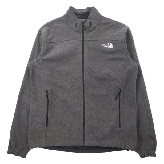THE NORTH FACE フルジップ フリースジャケット L グレー ポリエステル ワンポイントロゴ刺繍
