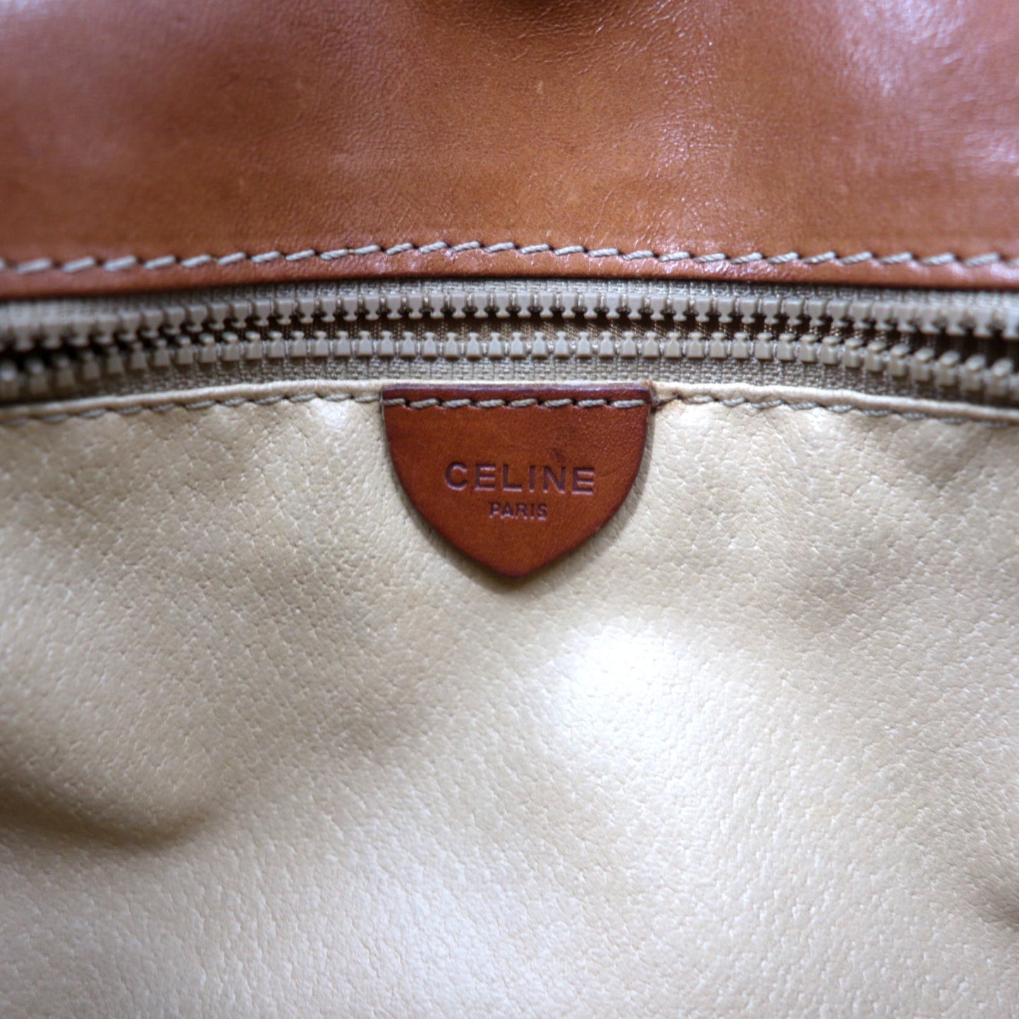 CELINE マカダム ミニショルダーバッグ ブラウン レザー M08 オールド イタリア製