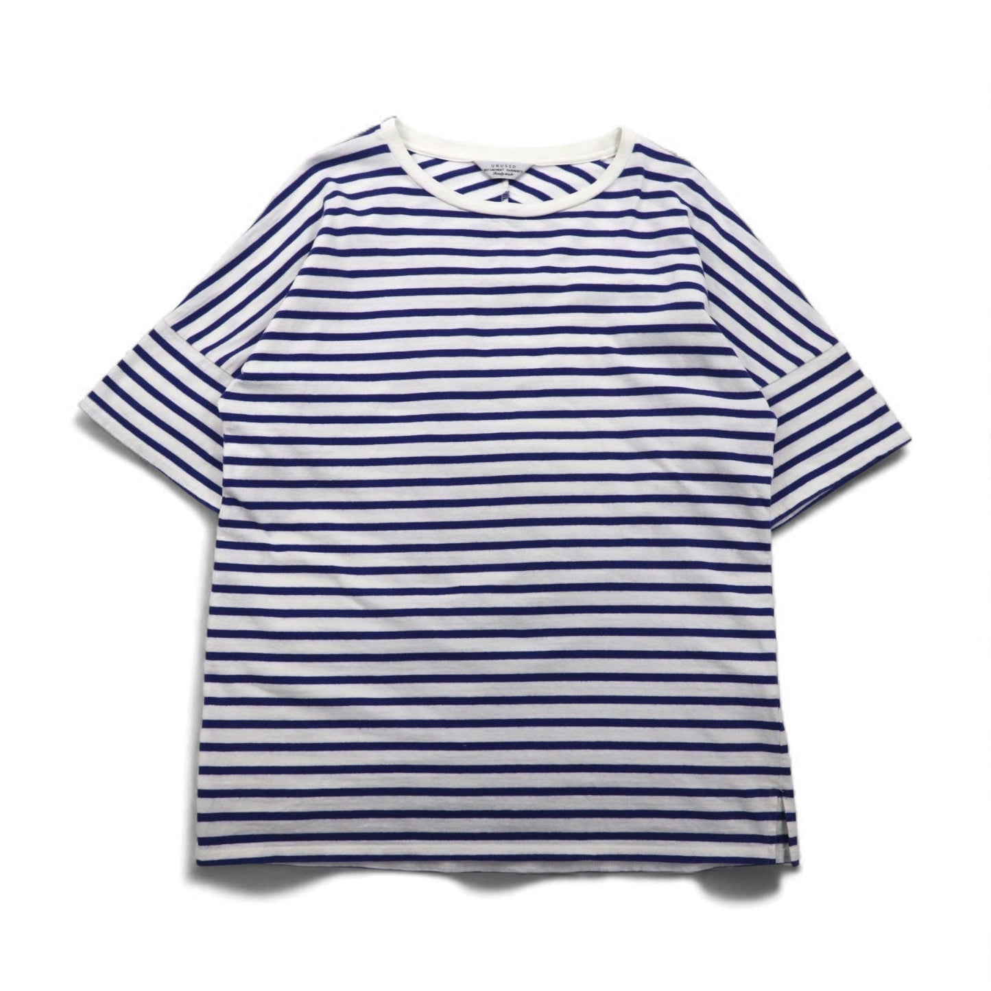 UNUSED ボーダーTシャツ L ブルー ホワイト コットン 日本製