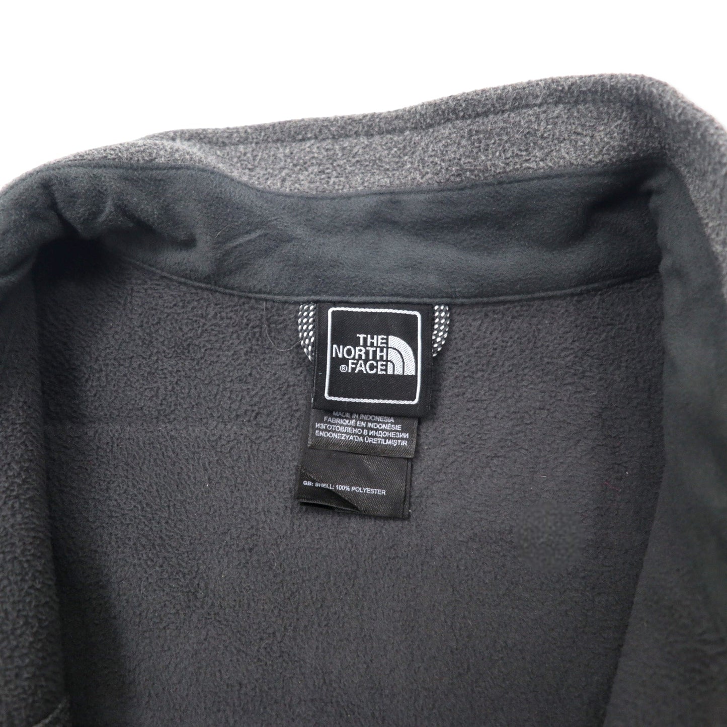 THE NORTH FACE フルジップ フリースジャケット L グレー ポリエステル ワンポイントロゴ刺繍