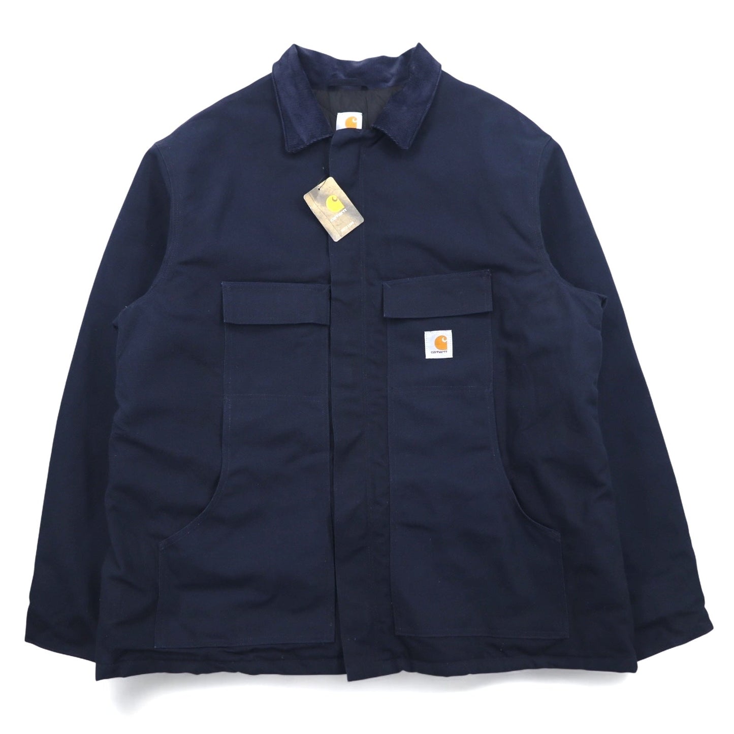 Carhartt ダック トラディショナル コート 2XL ネイビー 中綿 キルティングライナー 襟コーデュロイ C003-DNY 未使用品