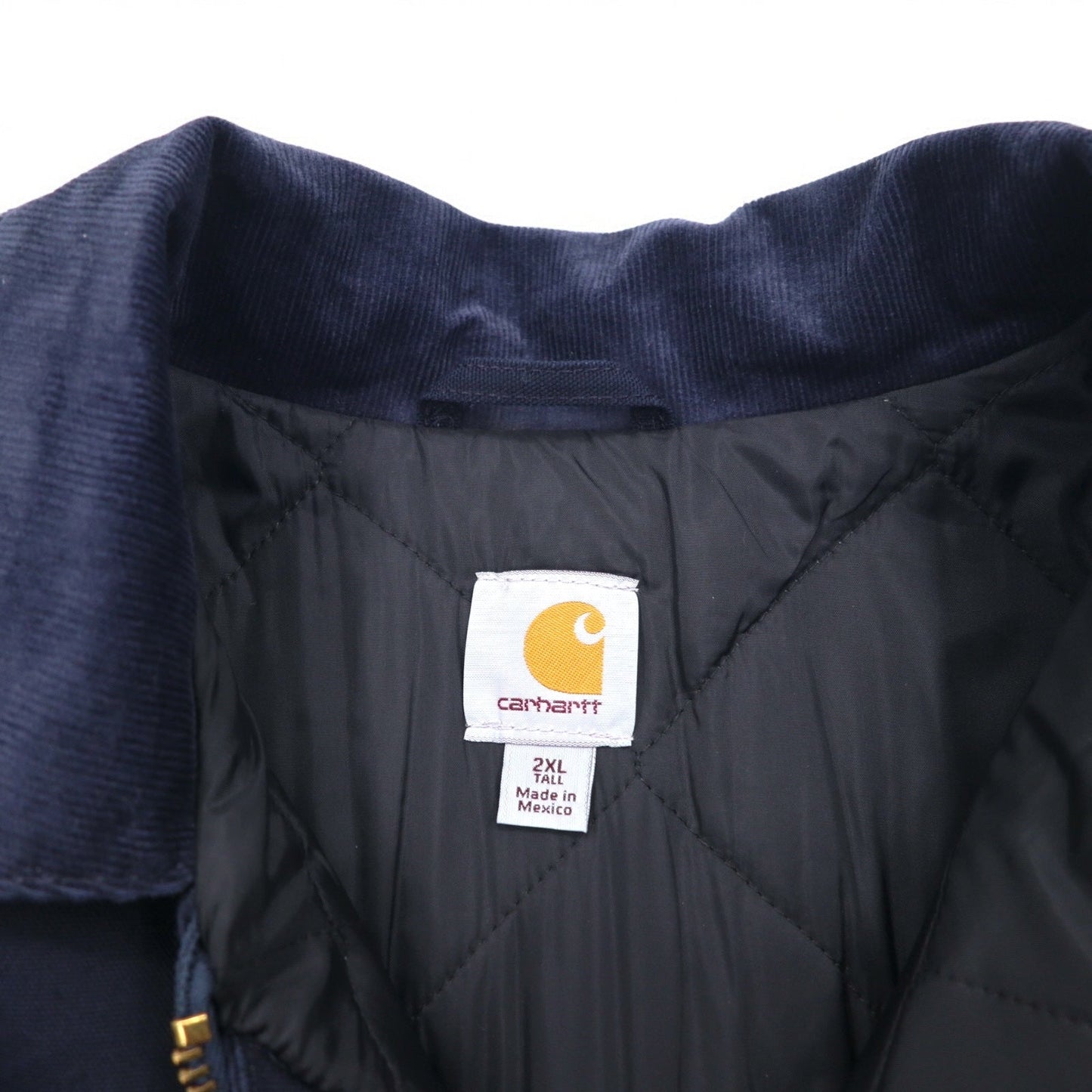 Carhartt ダック トラディショナル コート 2XL ネイビー 中綿 キルティングライナー 襟コーデュロイ C003-DNY 未使用品