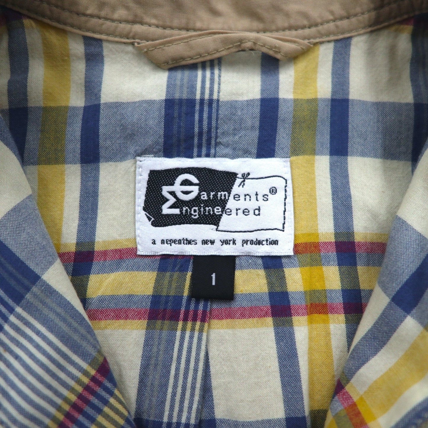 Engineerd Garments USA製 ダブルジップ スウィングトップ ハリントンジャケット S ベージュ コットン